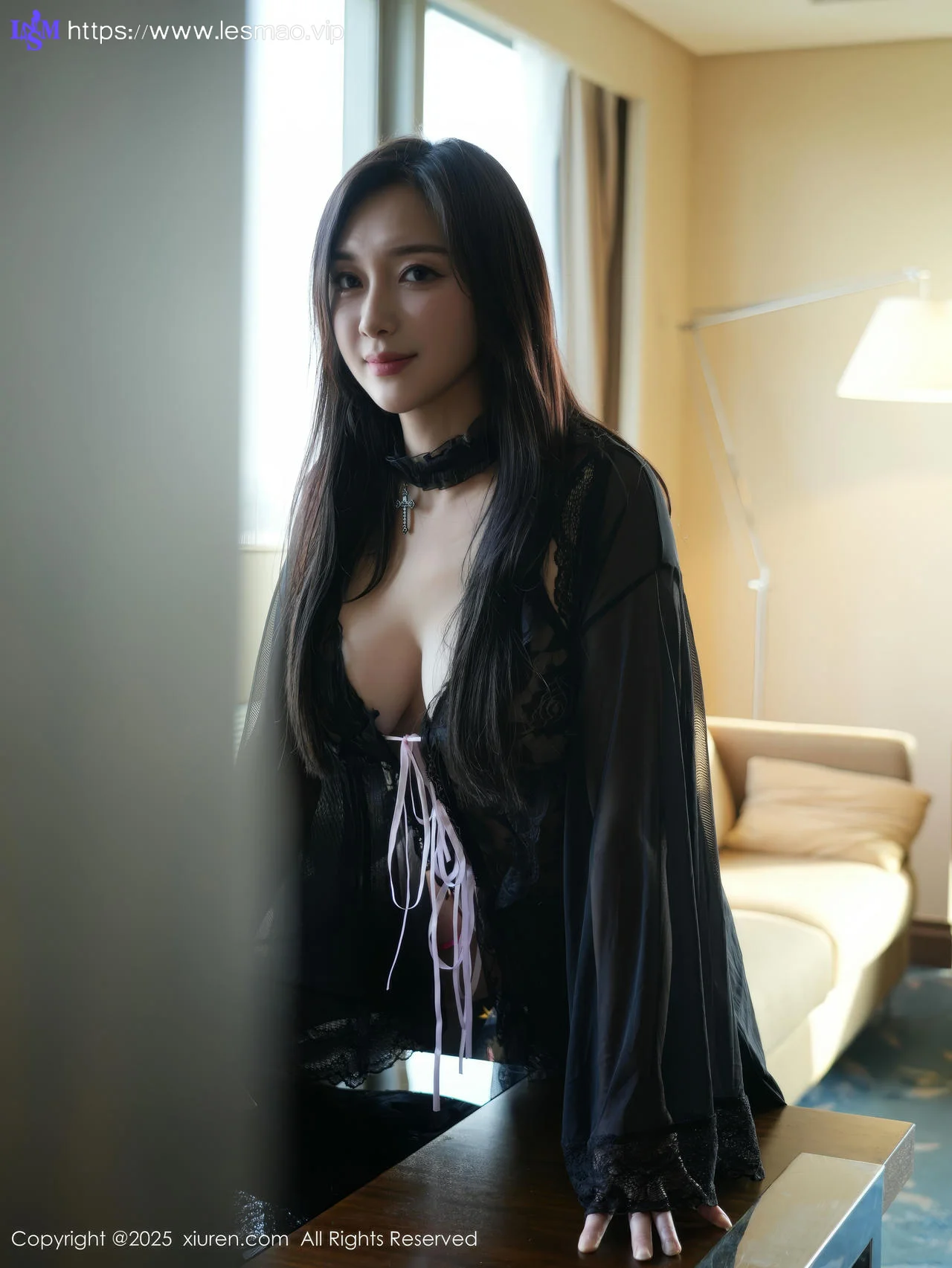 XiuRen 秀人 No.10490 苏一诺 黑色睡袍魅惑黑丝 - 25
