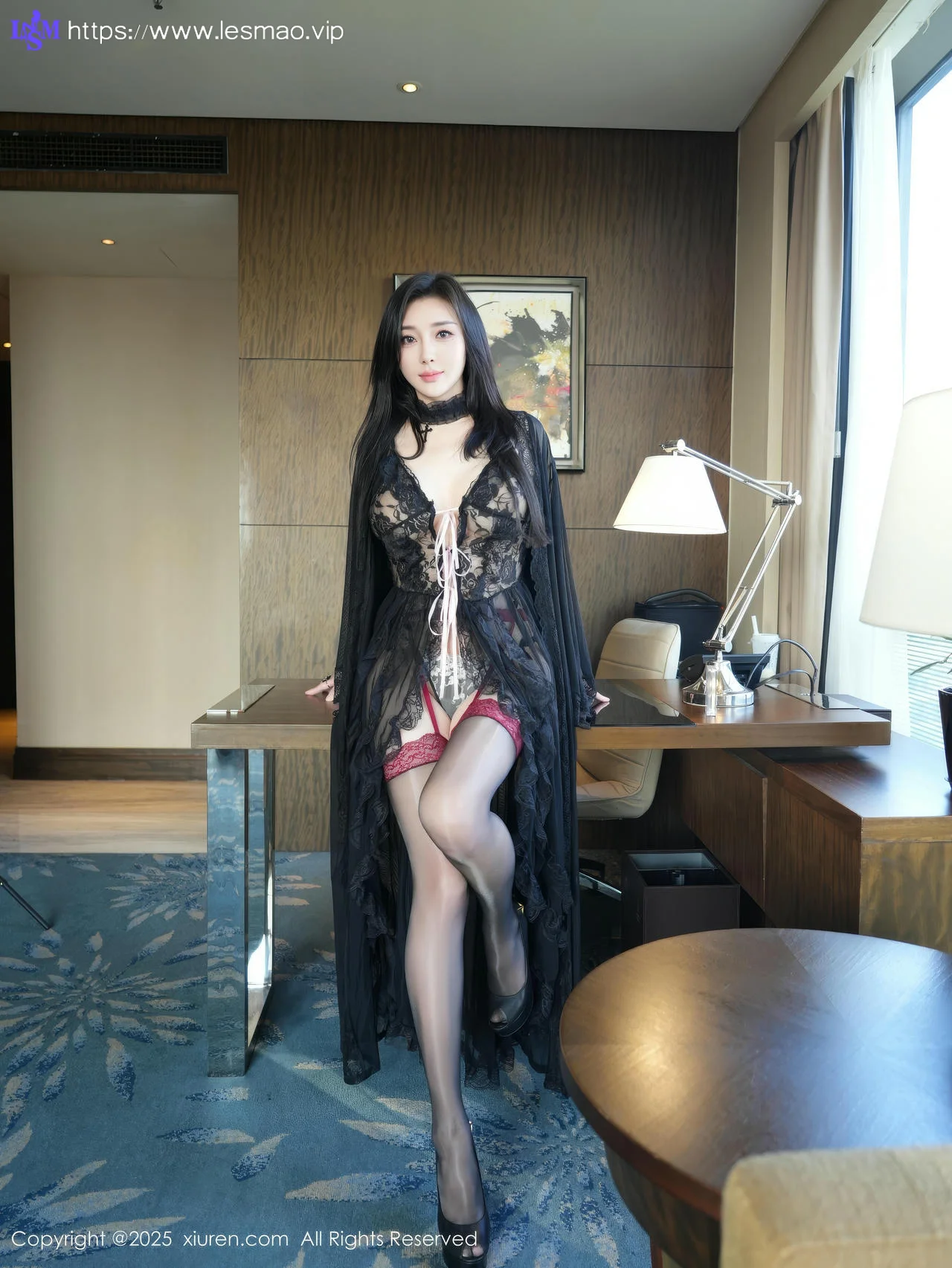 XiuRen 秀人 No.10490 苏一诺 黑色睡袍魅惑黑丝 - 80