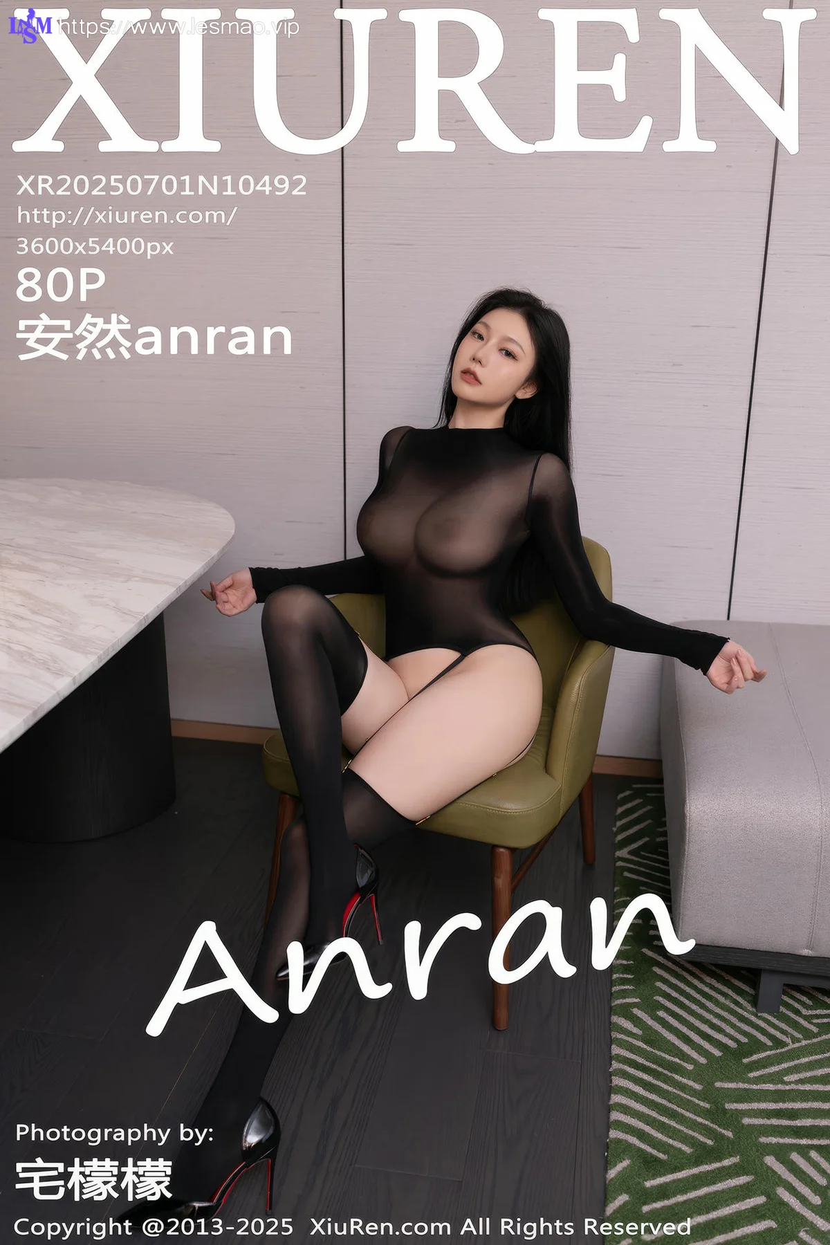 XiuRen 秀人 No.10492 安然anran 黑色连体丝袜 - 81