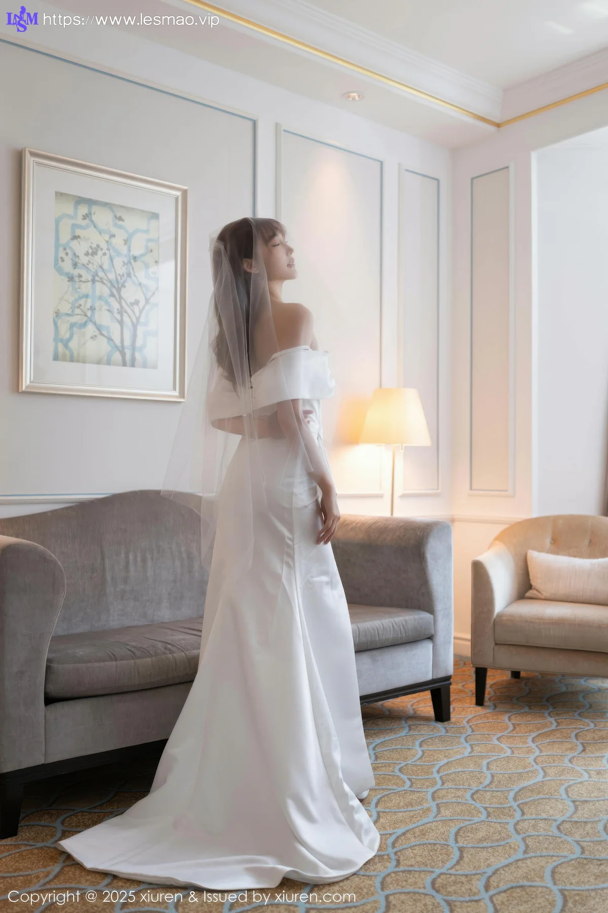 XiuRen 秀人 No.10535 陆萱萱 白色蕾丝情趣婚纱 - 14