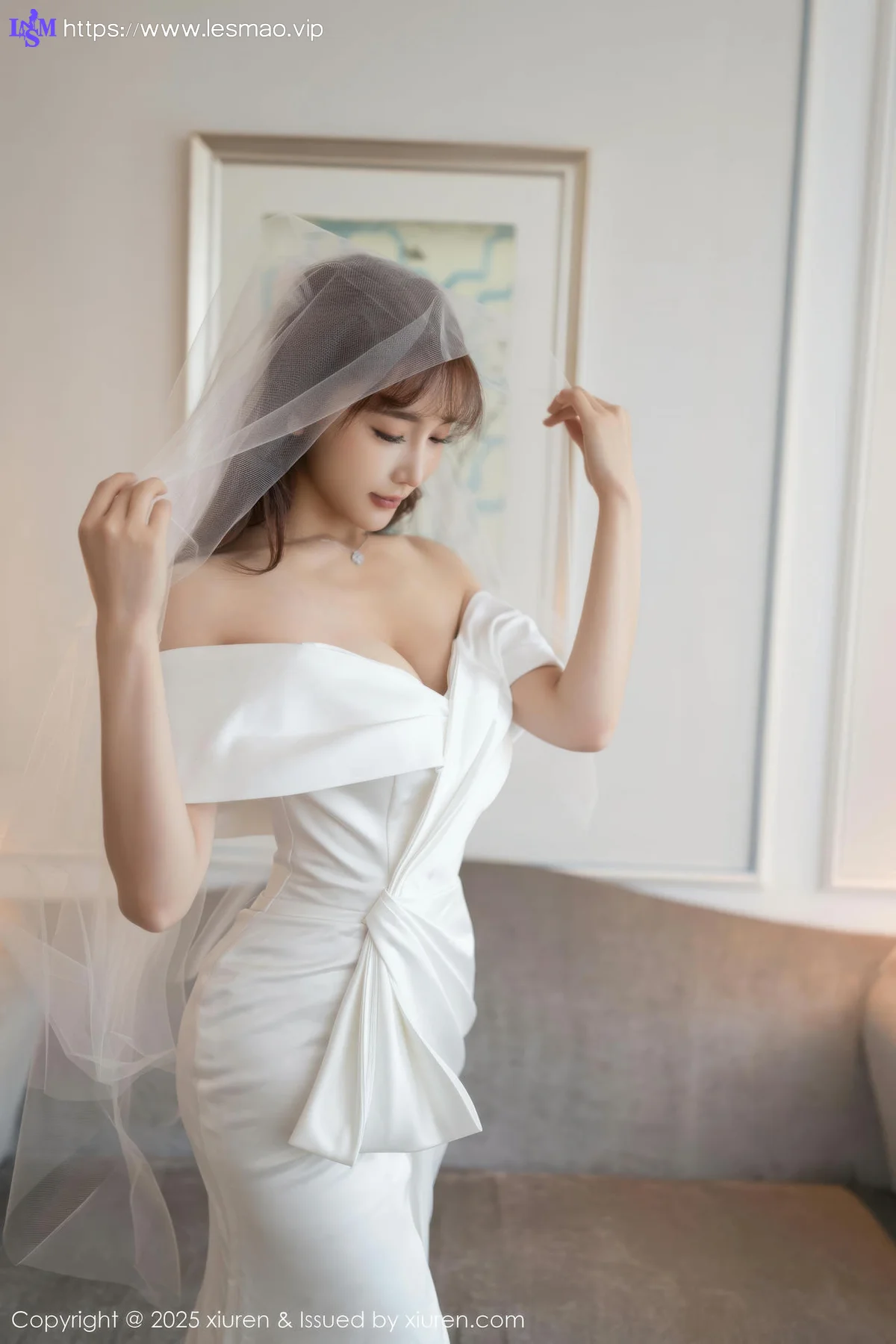 XiuRen 秀人 No.10535 陆萱萱 白色蕾丝情趣婚纱 - 16
