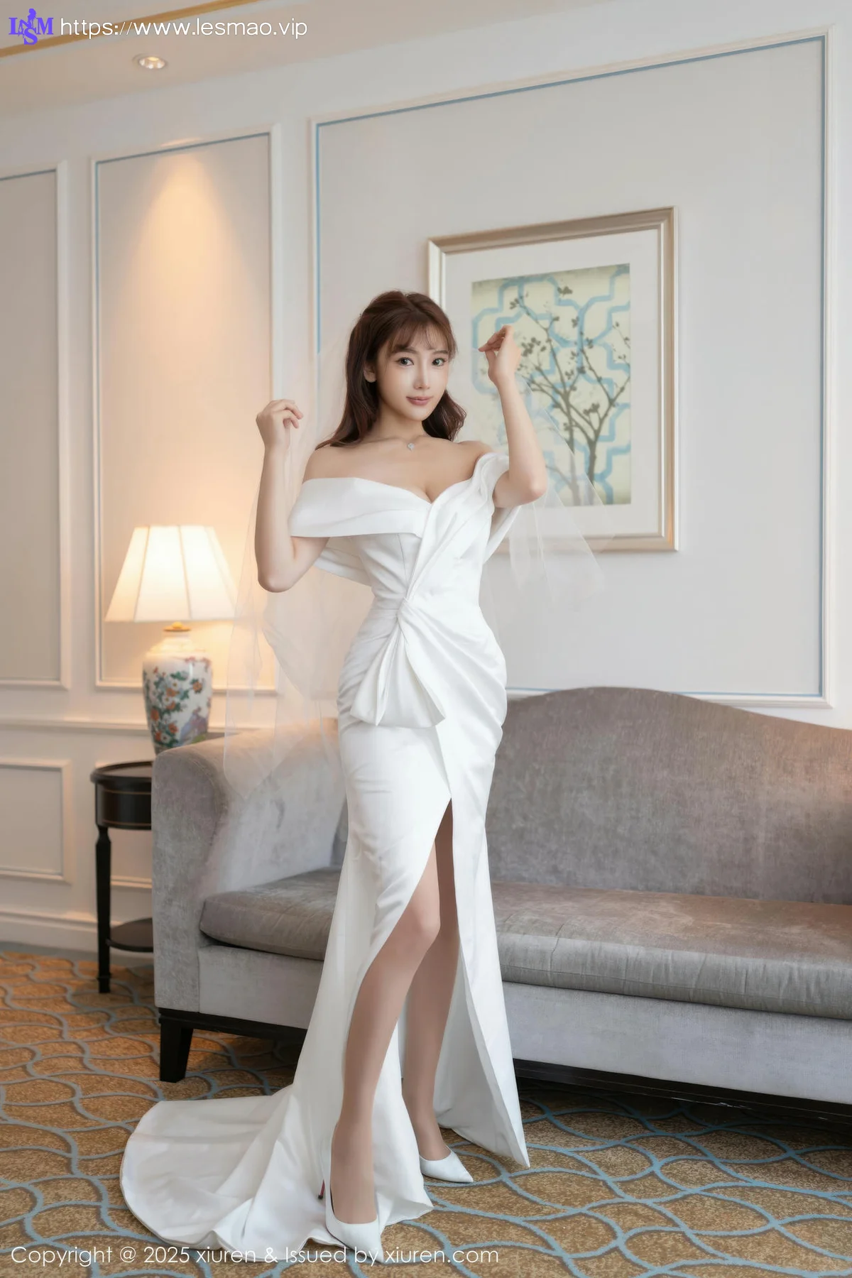 XiuRen 秀人 No.10535 陆萱萱 白色蕾丝情趣婚纱 - 17