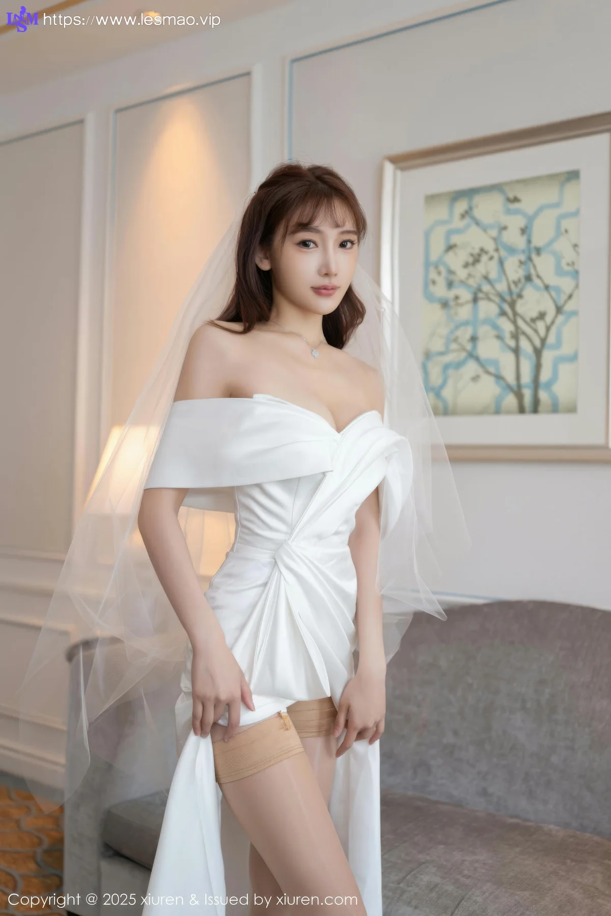 XiuRen 秀人 No.10535 陆萱萱 白色蕾丝情趣婚纱 - 18