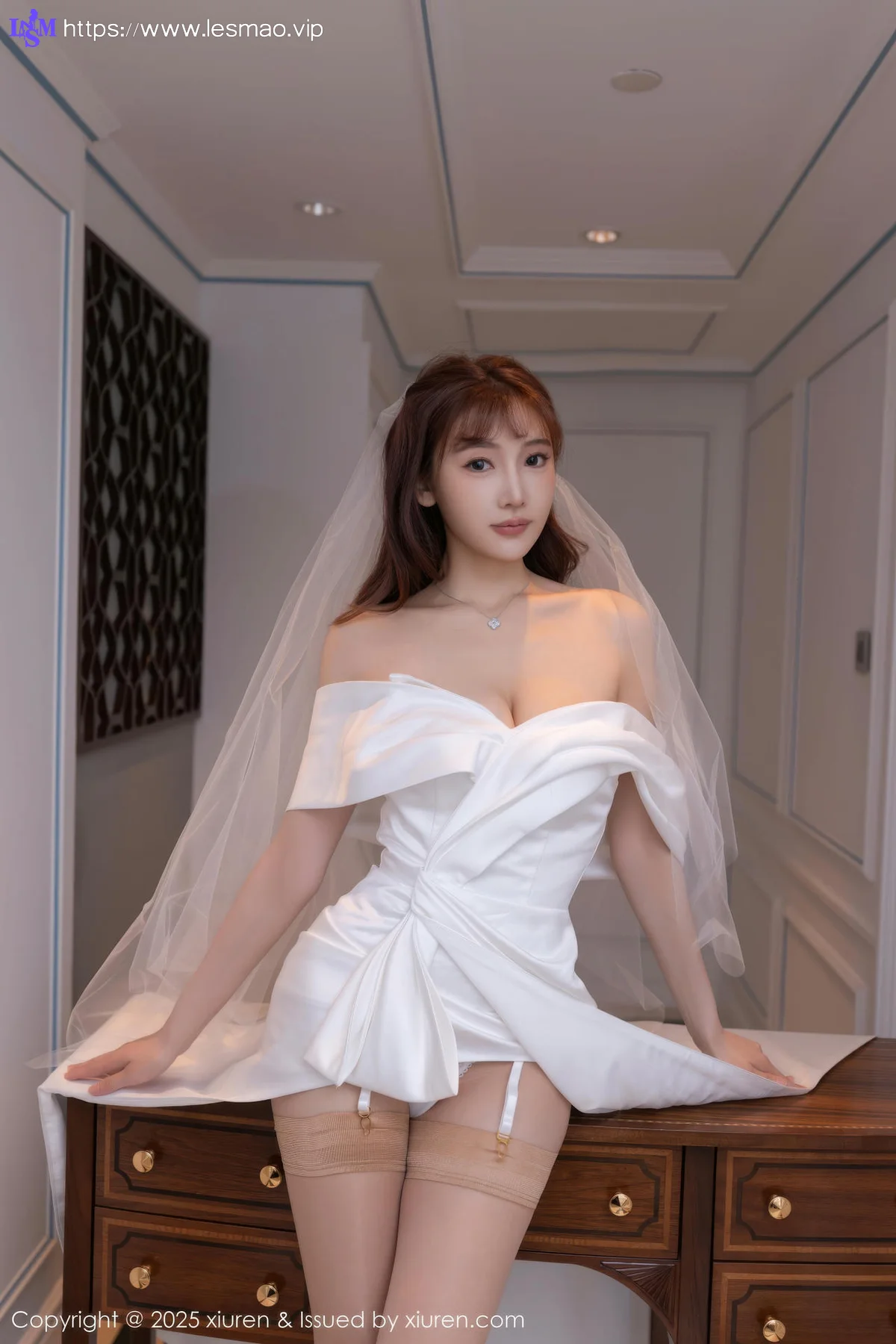 XiuRen 秀人 No.10535 陆萱萱 白色蕾丝情趣婚纱 - 20