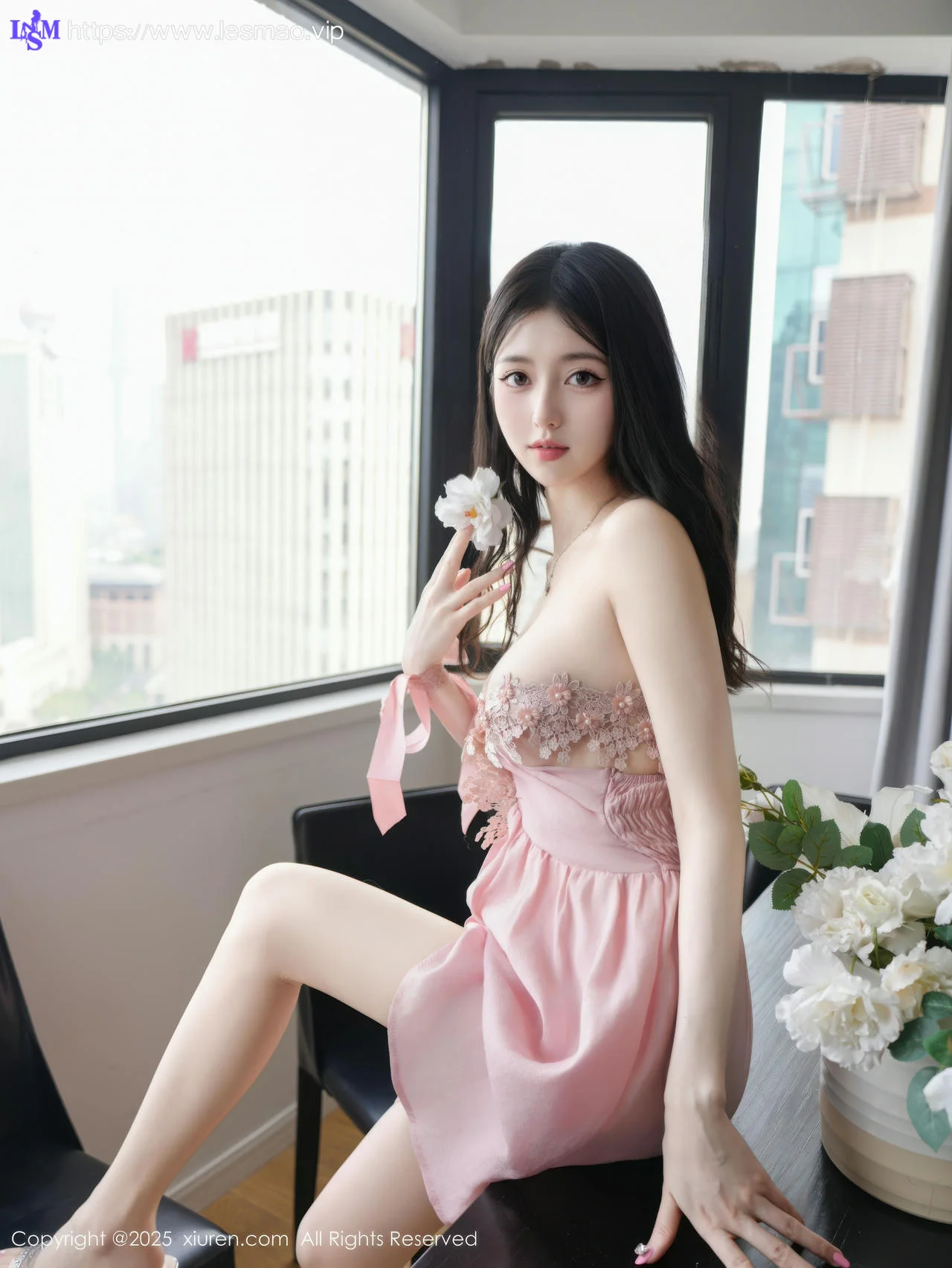 XiuRen 秀人 No.10545 白小蝶 粉色连衣短裙 - 24