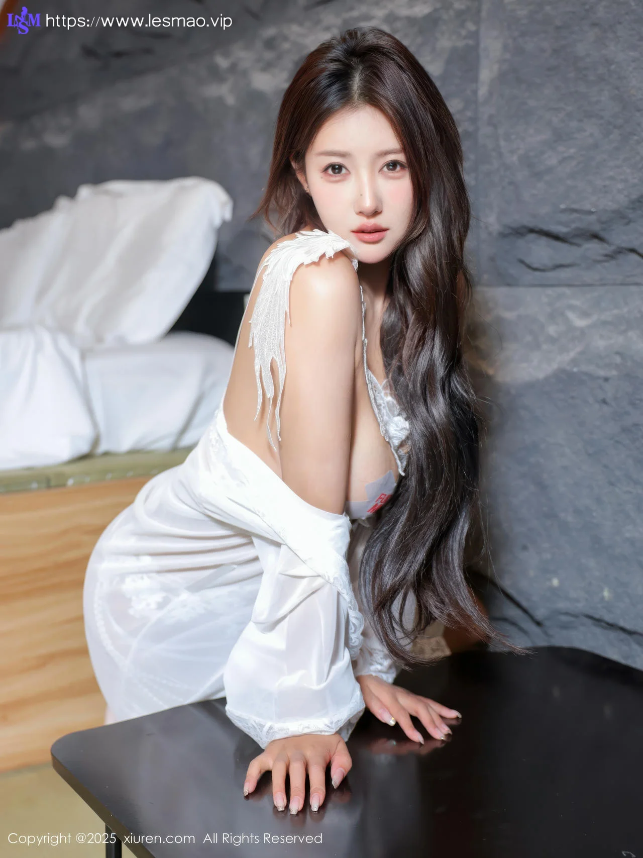 XiuRen 秀人 No.10546 金允希Yuki 白色蕾丝睡袍 - 16