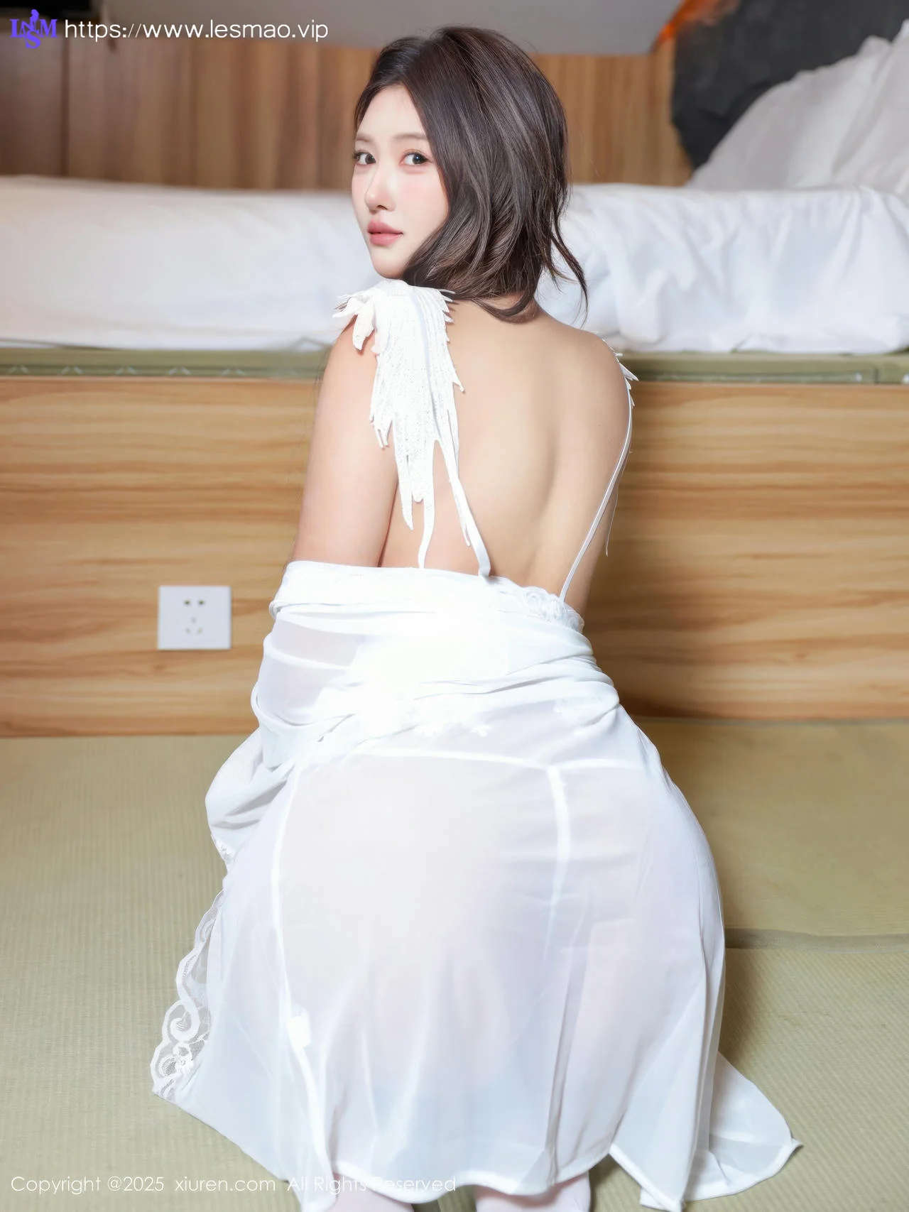 XiuRen 秀人 No.10546 金允希Yuki 白色蕾丝睡袍 - 37