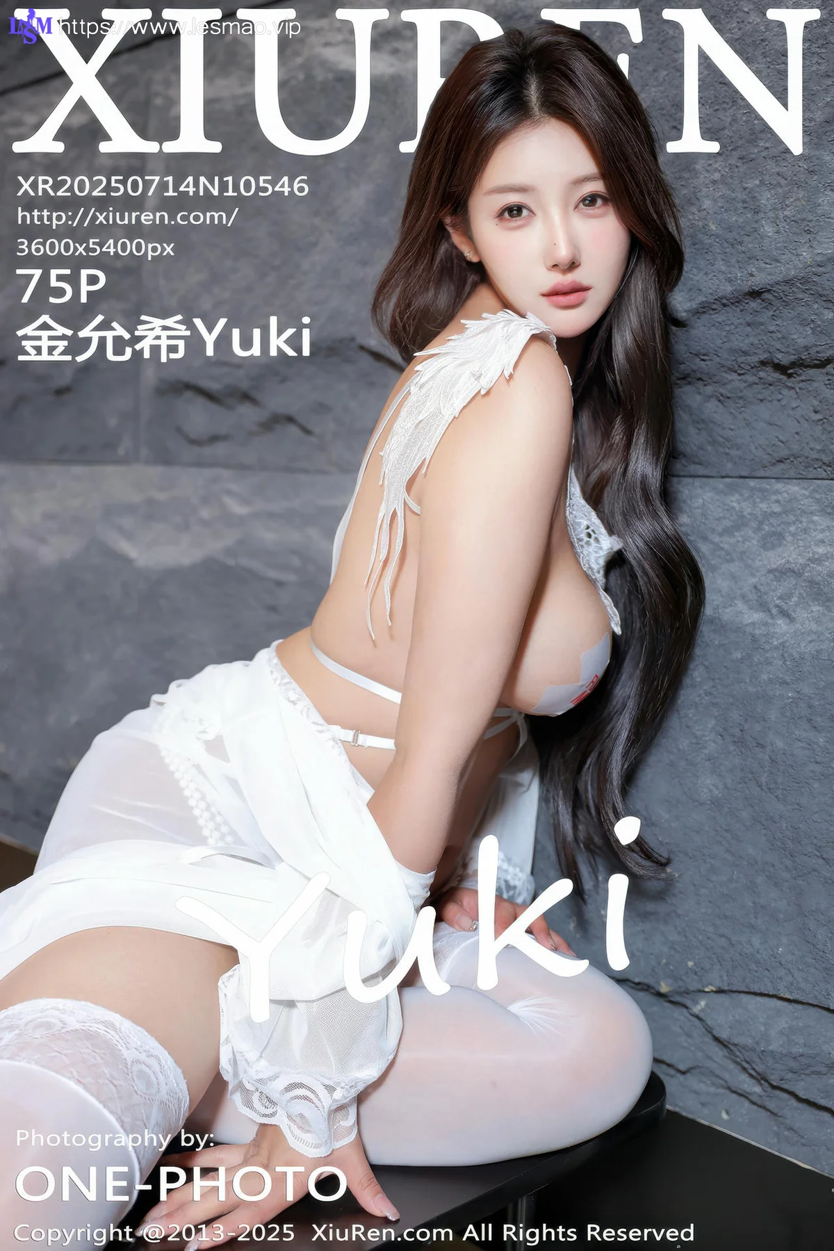 XiuRen 秀人 No.10546 金允希Yuki 白色蕾丝睡袍 - 76