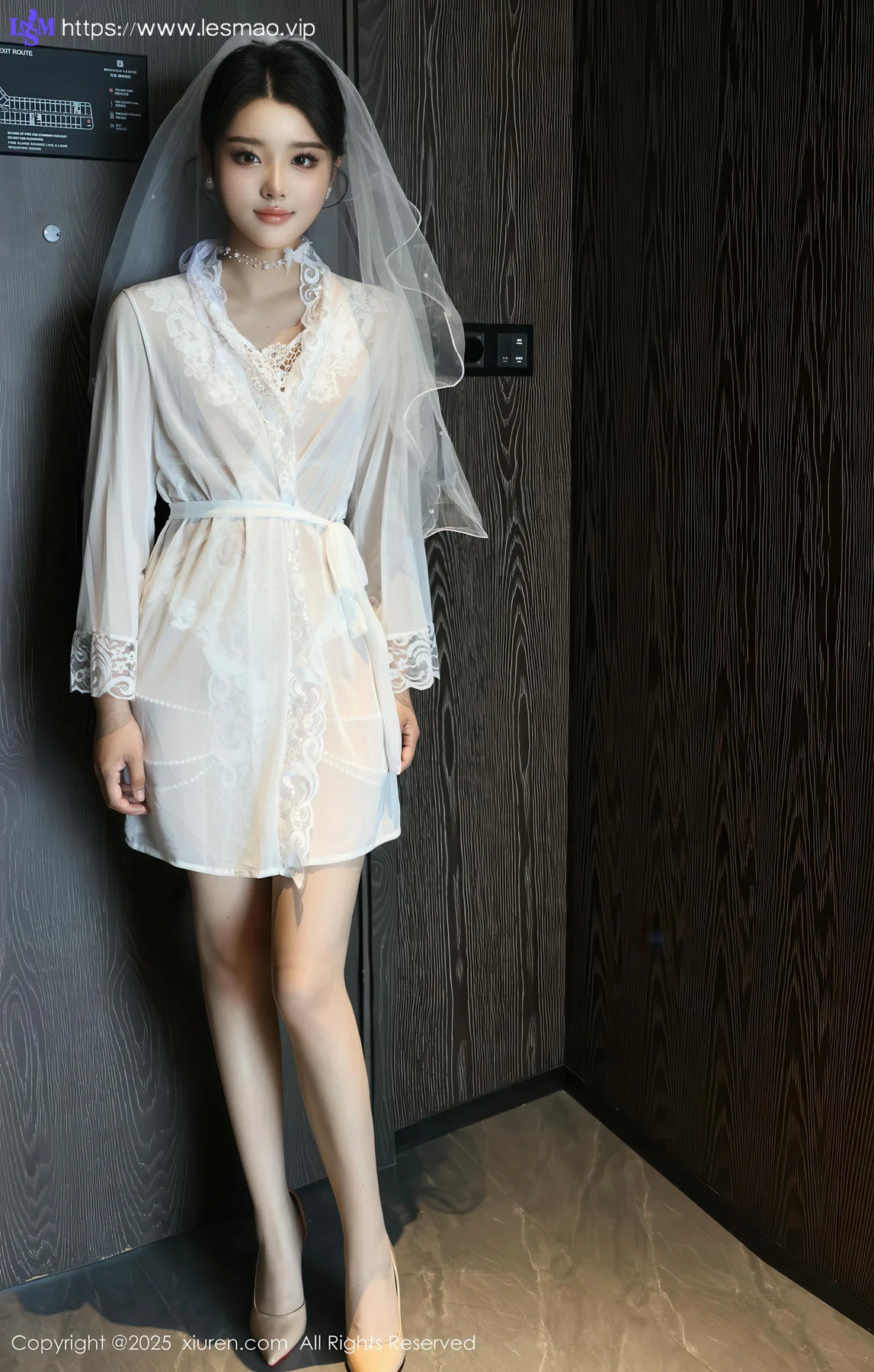 XiuRen 秀人 No.10559 糯梨子 白色婚纱搭配 - 5