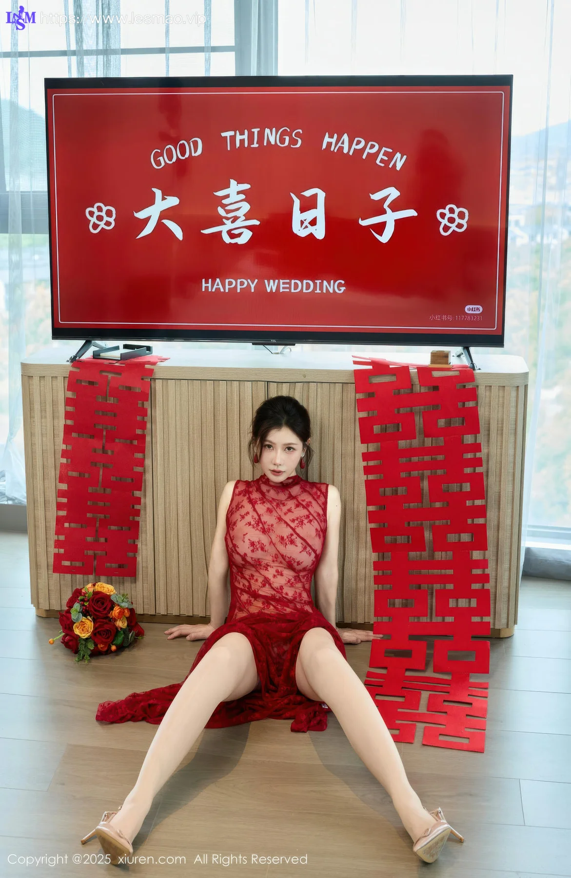 XiuRen 秀人 No.10578 尹甜甜 红色新娘晨袍 - 26