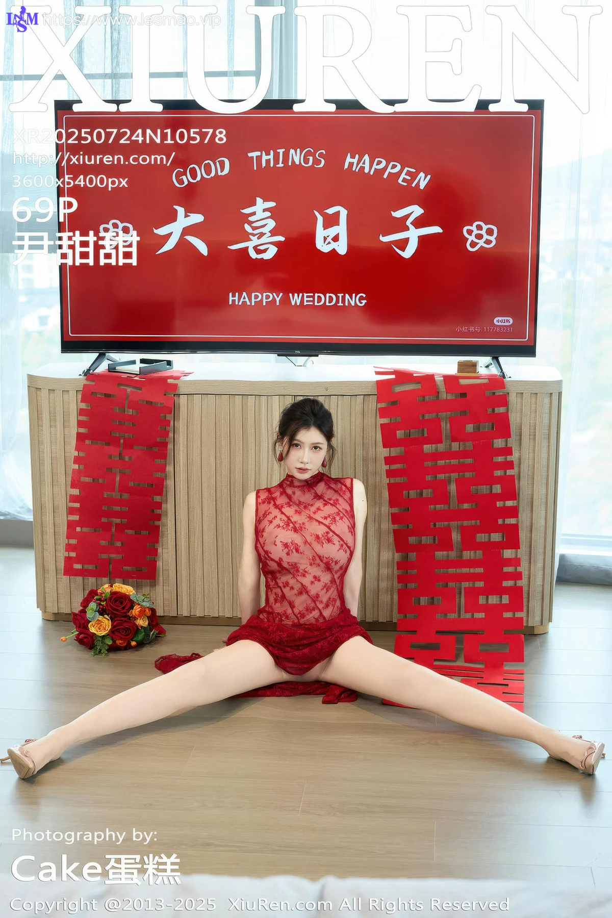 XiuRen 秀人 No.10578 尹甜甜 红色新娘晨袍 - 70