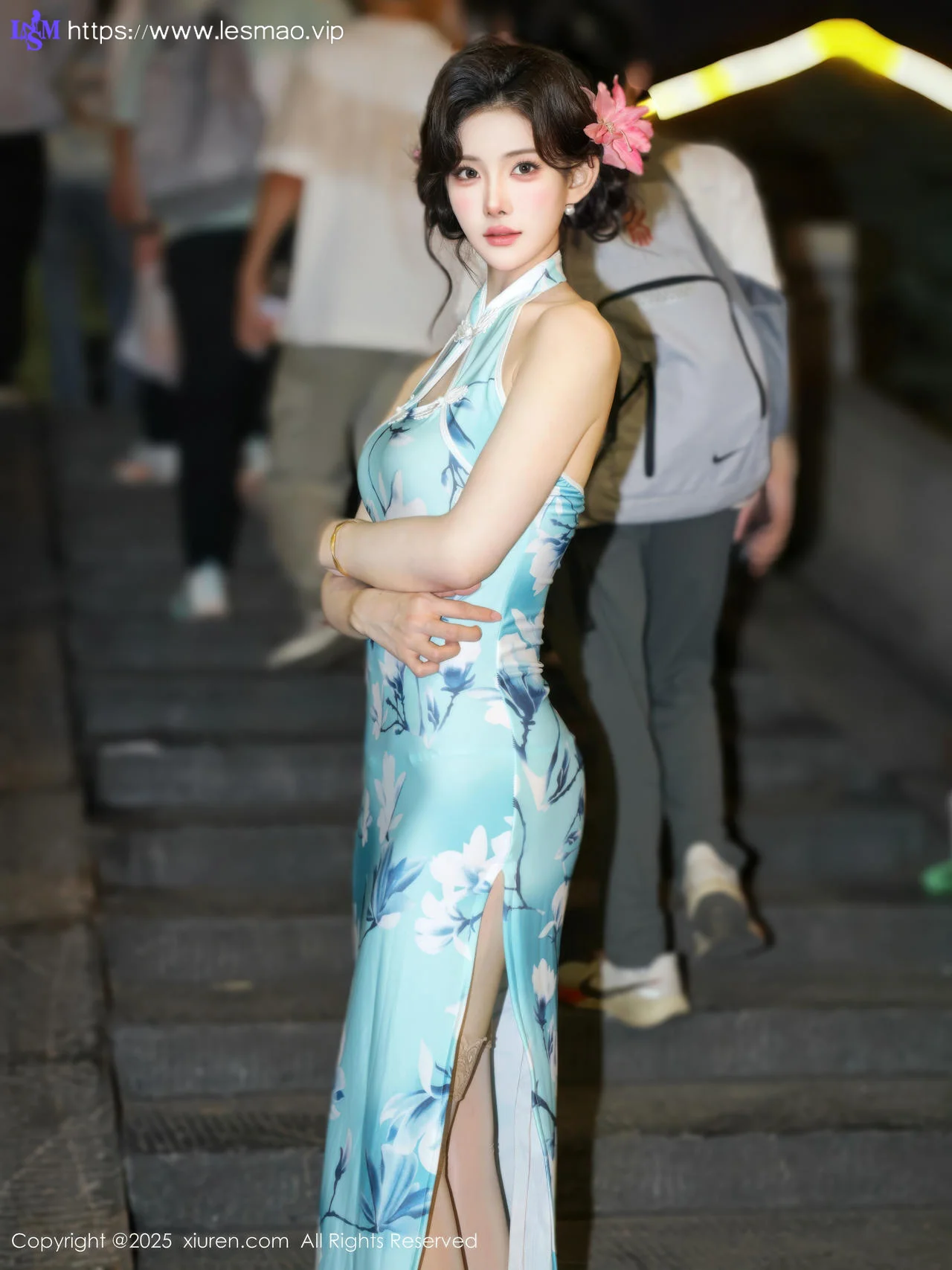 XiuRen 秀人 No.10594 梨霜儿 青色旗袍搭配 - 13