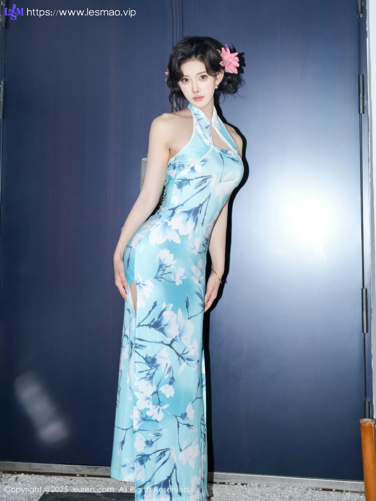 XiuRen 秀人 No.10594 梨霜儿 青色旗袍搭配 - 22