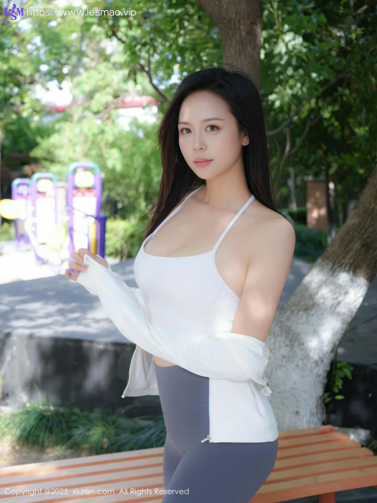 XiuRen 秀人 No.10595 玫瑰我爱你 白蓝瑜伽运动服 - 22