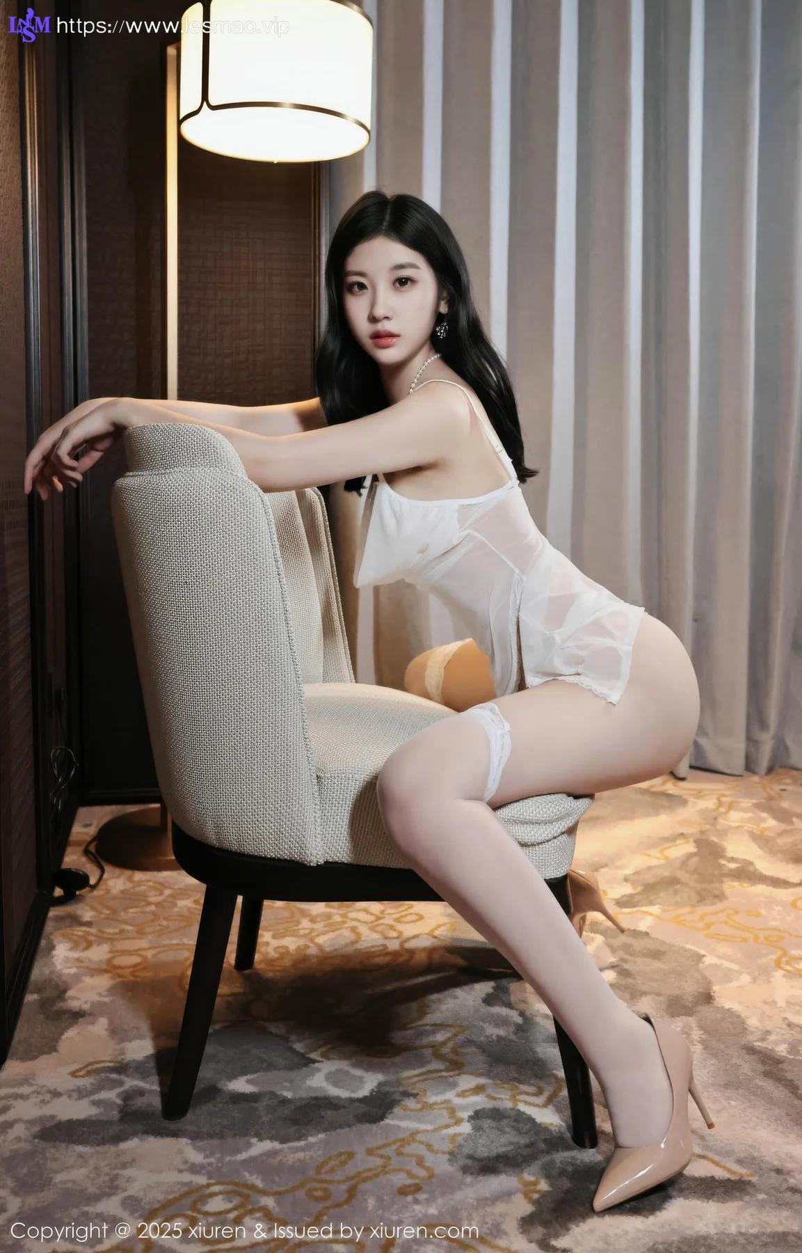 XiuRen 秀人 No.10609 小芭乐 白色睡裙白色丝袜 - 22