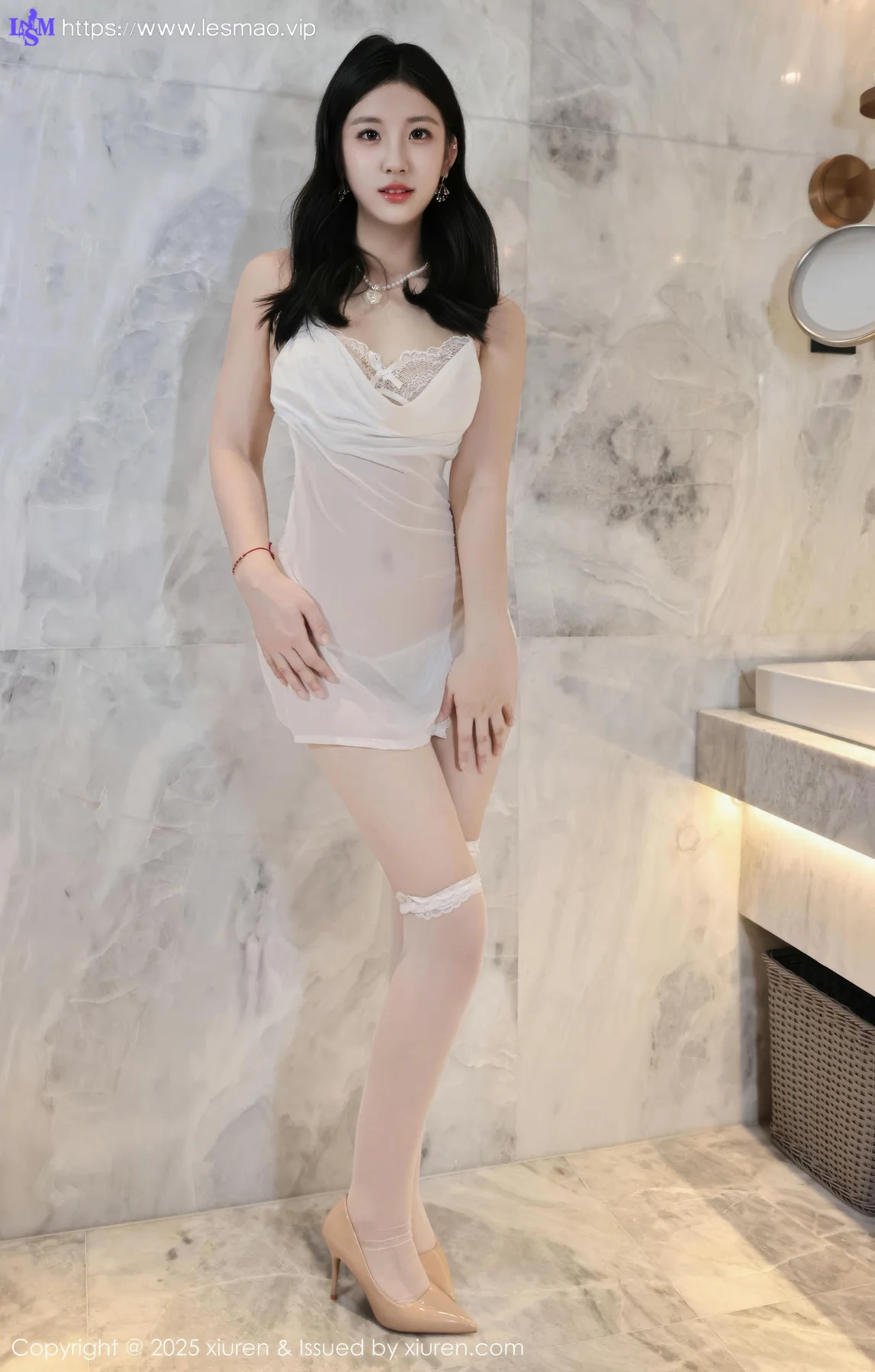 XiuRen 秀人 No.10609 小芭乐 白色睡裙白色丝袜 - 43