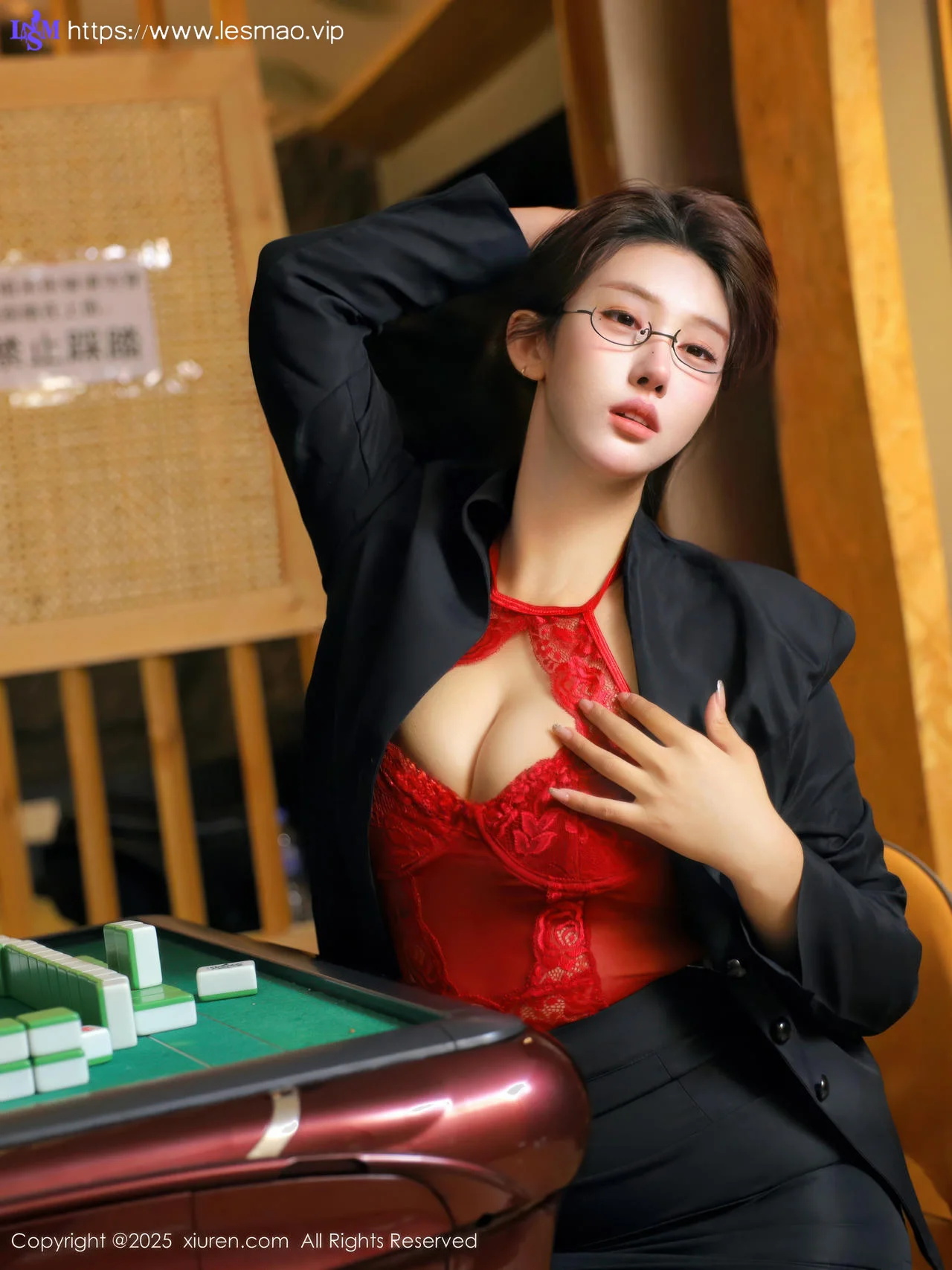 XiuRen 秀人 No.10614 金允希Yuki 西服红色情趣内衣 - 41