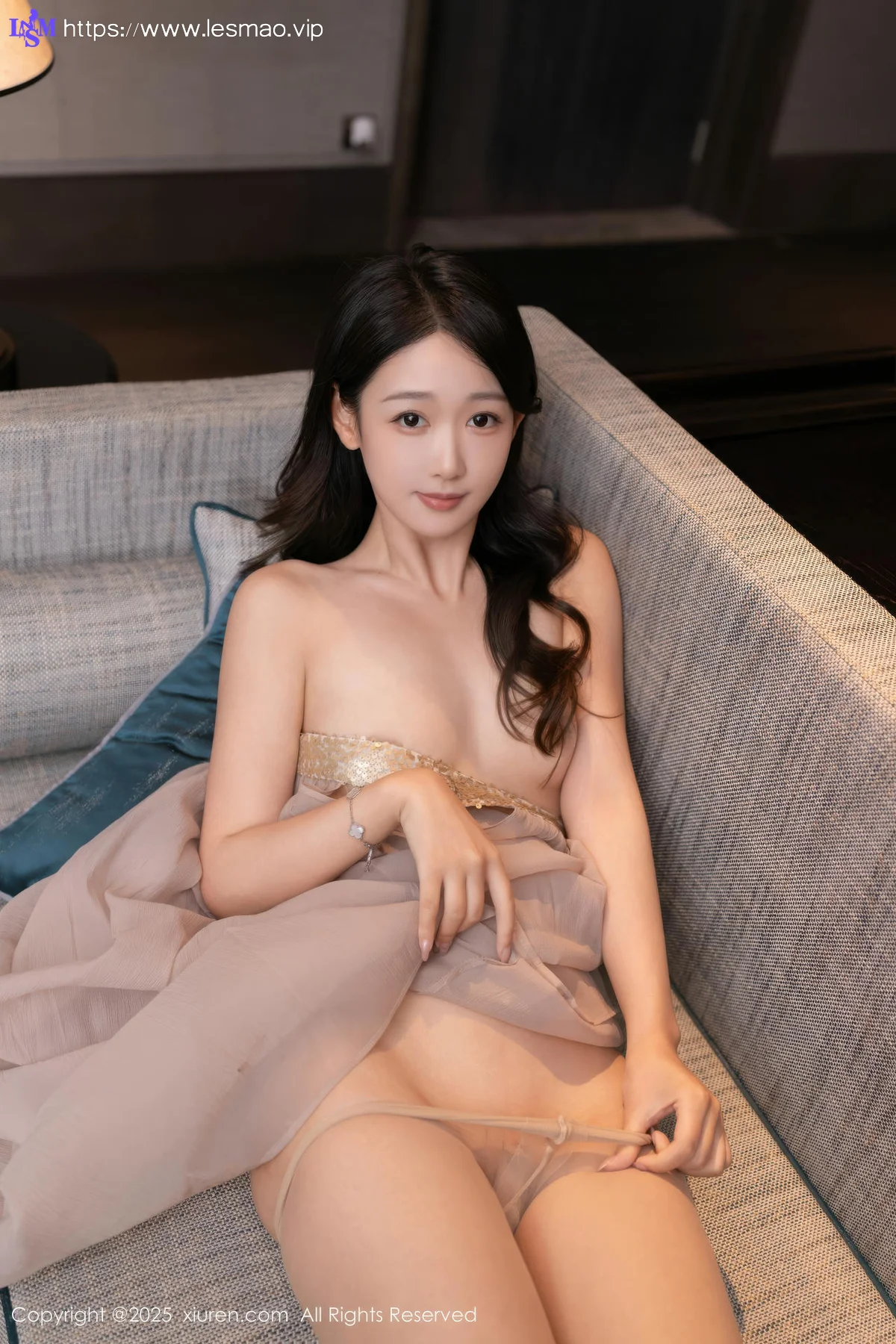 XiuRen 秀人 No.10619 唐安琪 浅色薄纱诱人肉色丝袜 - 64