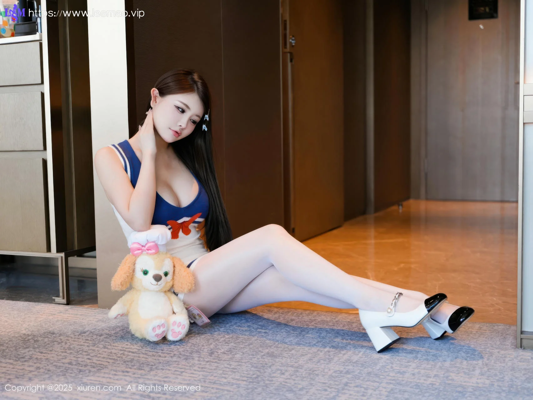 XiuRen 秀人 No.10628 甜妮 蓝白连衣短裙 - 23