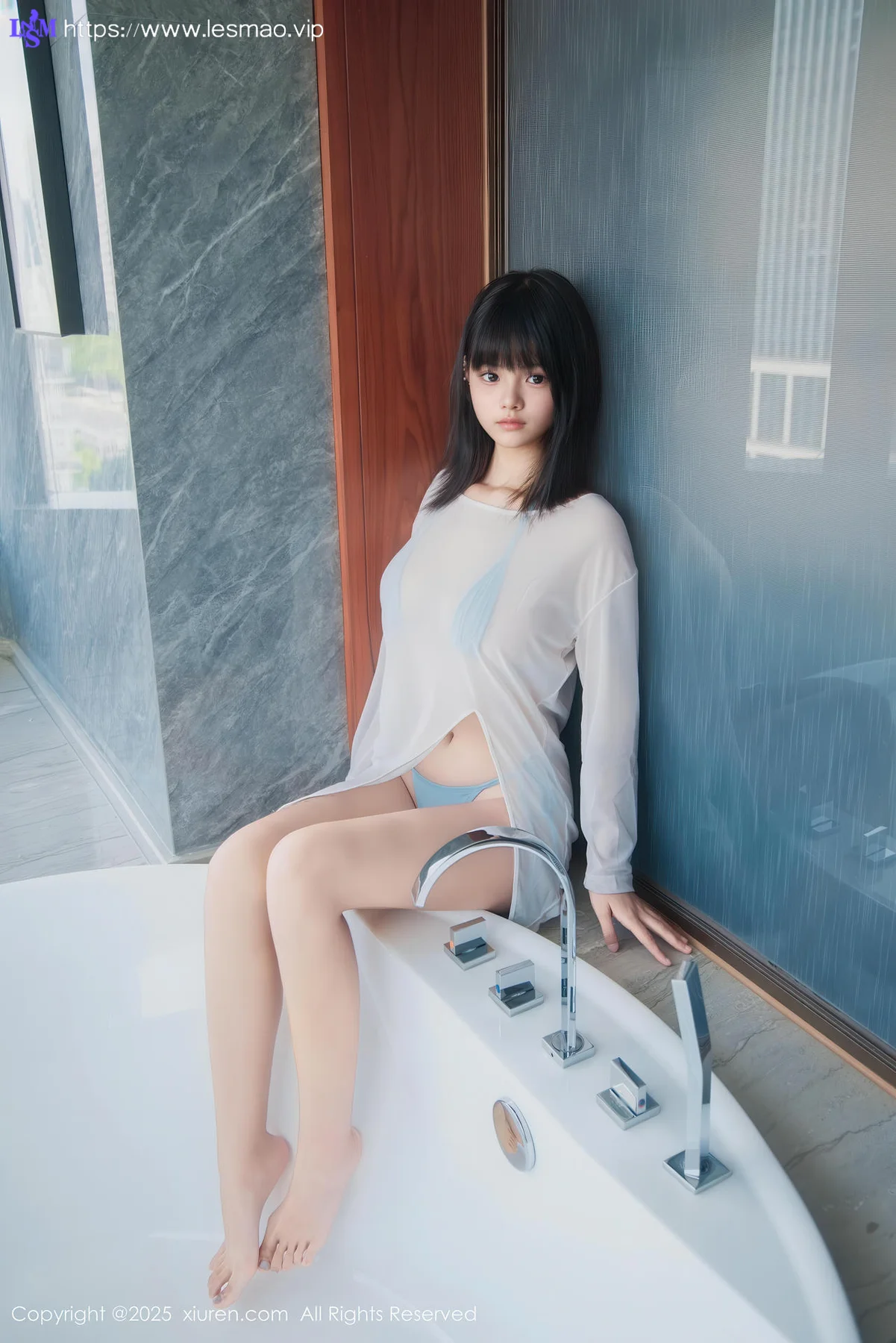XiuRen 秀人 No.10651 小泠 首套写真蓝色比基尼 - 21