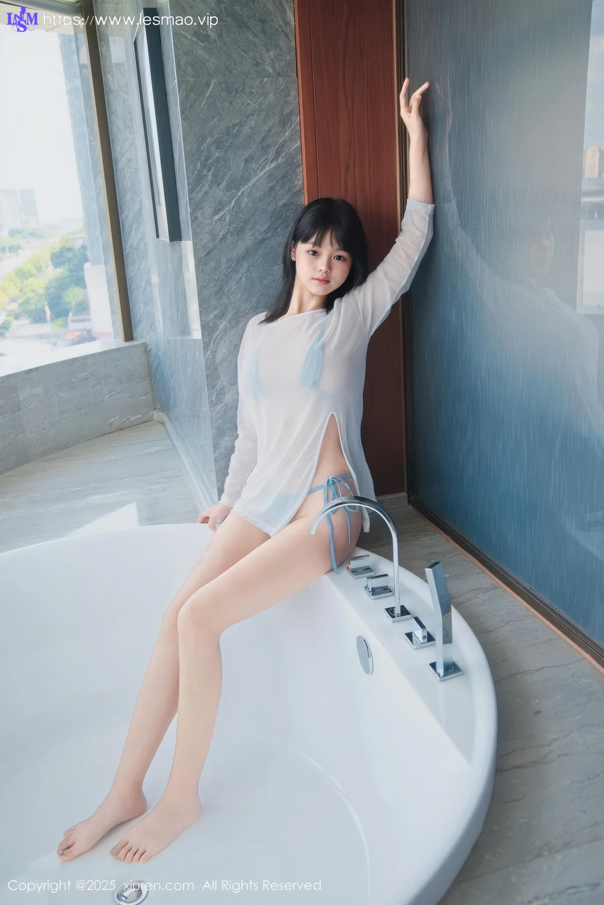XiuRen 秀人 No.10651 小泠 首套写真蓝色比基尼 - 22