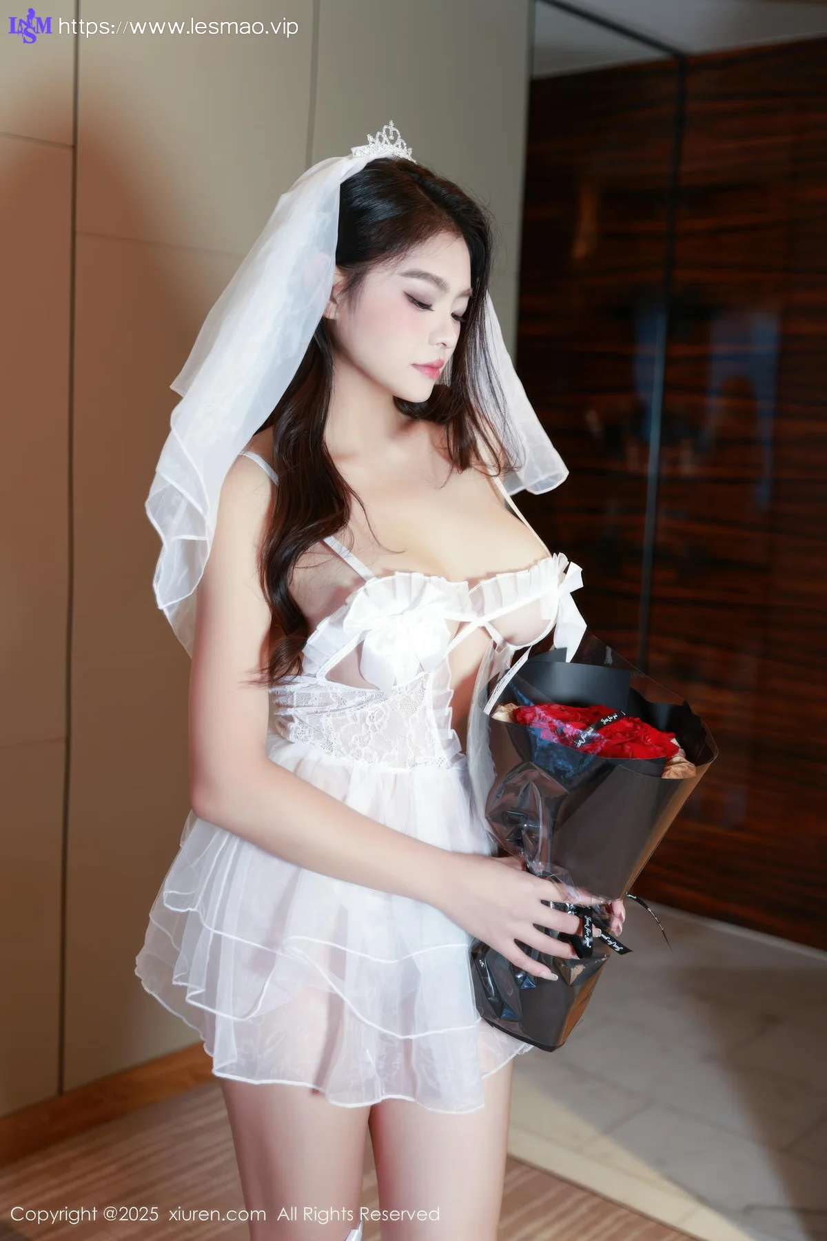 XiuRen 秀人 No.10659 冬安 白色婚纱短裙 - 6