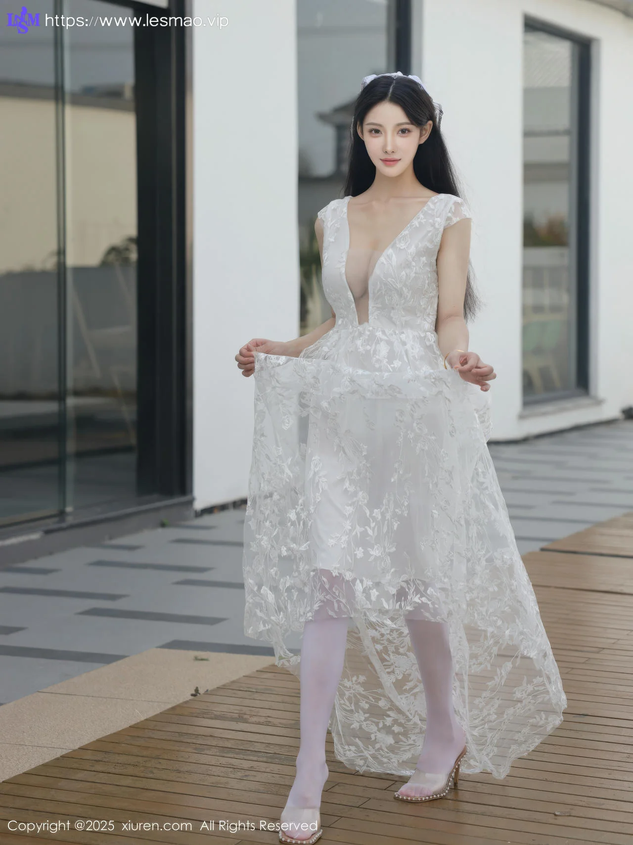 XiuRen 秀人 No.10661 梨霜儿 白色婚纱诱人白色丝袜 - 8