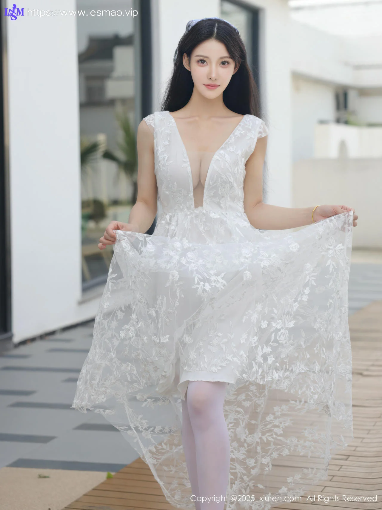 XiuRen 秀人 No.10661 梨霜儿 白色婚纱诱人白色丝袜 - 12