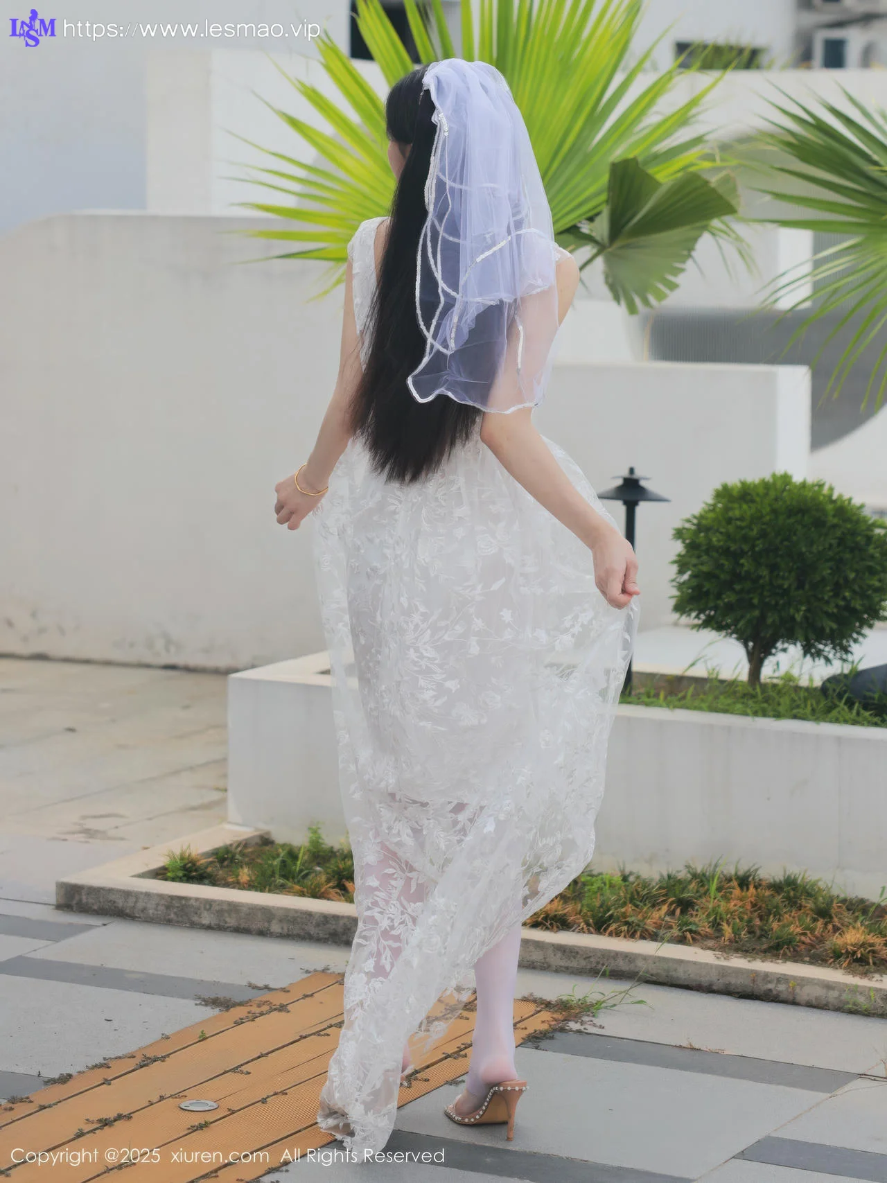 XiuRen 秀人 No.10661 梨霜儿 白色婚纱诱人白色丝袜 - 16