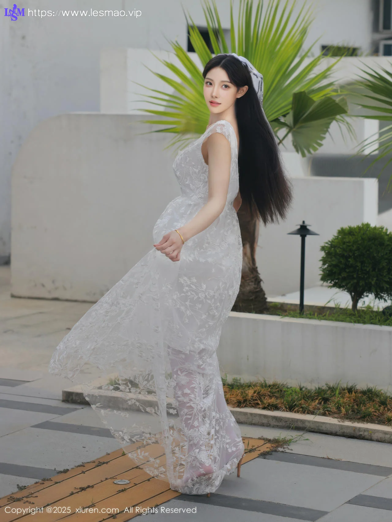 XiuRen 秀人 No.10661 梨霜儿 白色婚纱诱人白色丝袜 - 17