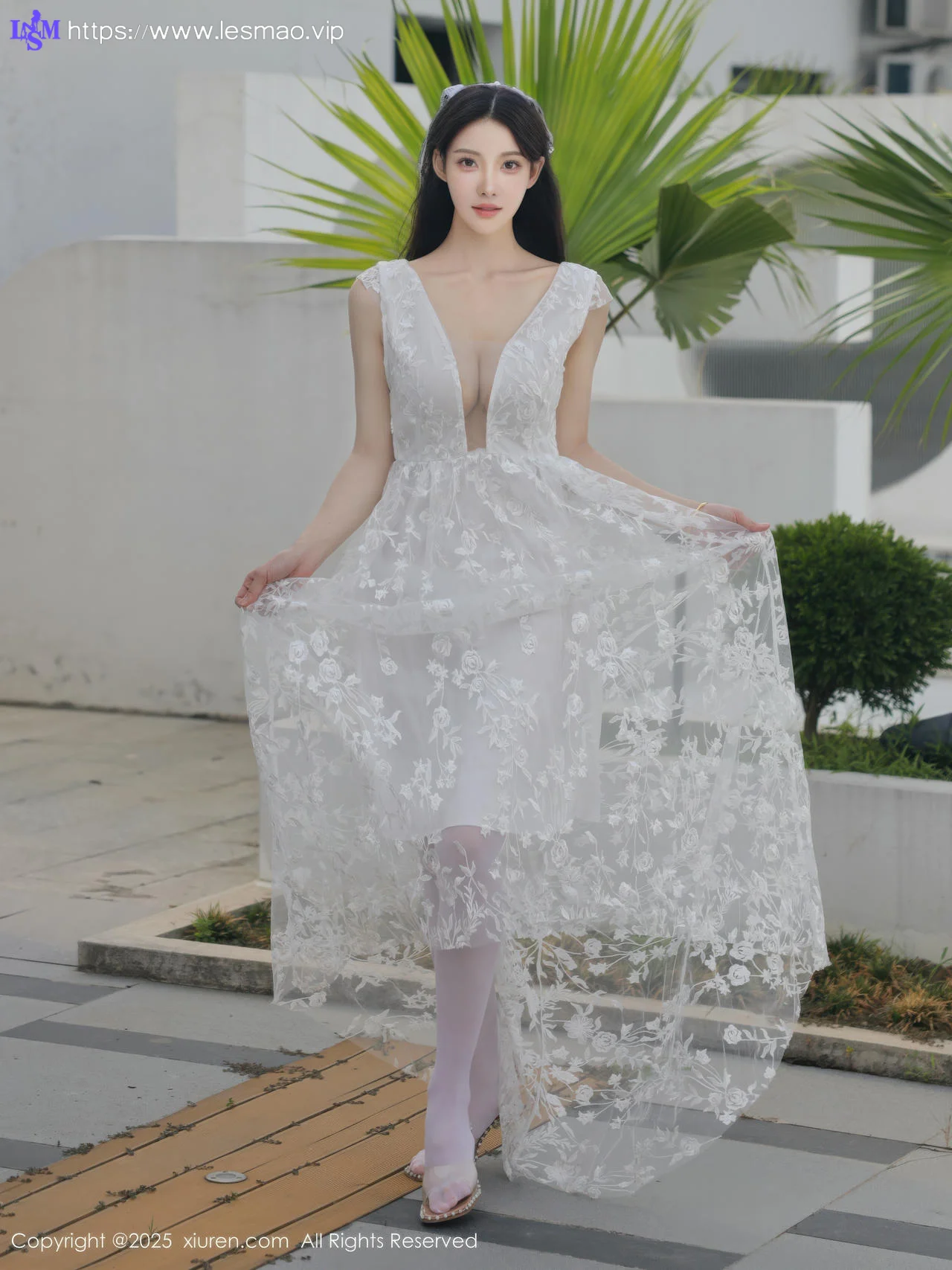 XiuRen 秀人 No.10661 梨霜儿 白色婚纱诱人白色丝袜 - 18