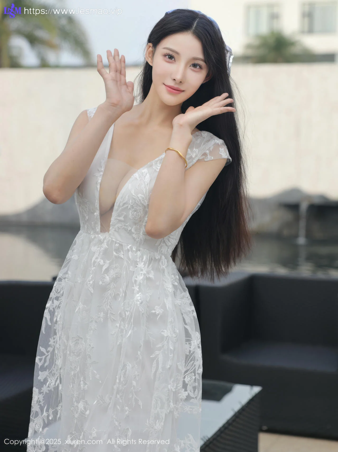 XiuRen 秀人 No.10661 梨霜儿 白色婚纱诱人白色丝袜 - 23