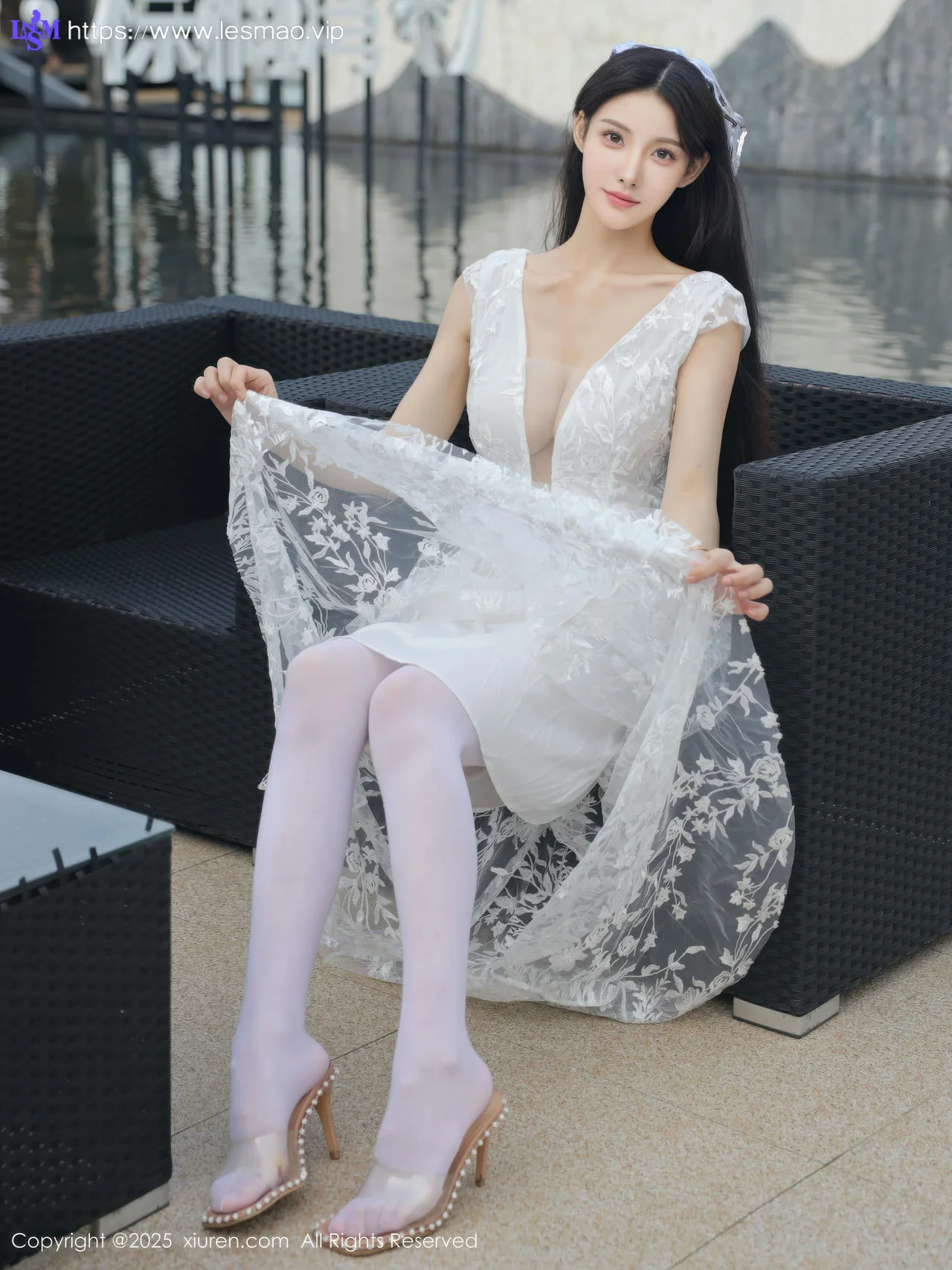XiuRen 秀人 No.10661 梨霜儿 白色婚纱诱人白色丝袜 - 27
