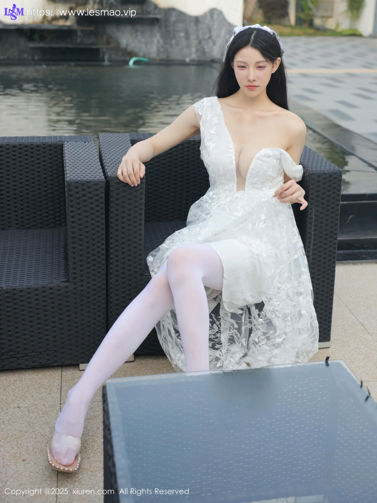 XiuRen 秀人 No.10661 梨霜儿 白色婚纱诱人白色丝袜 - 30