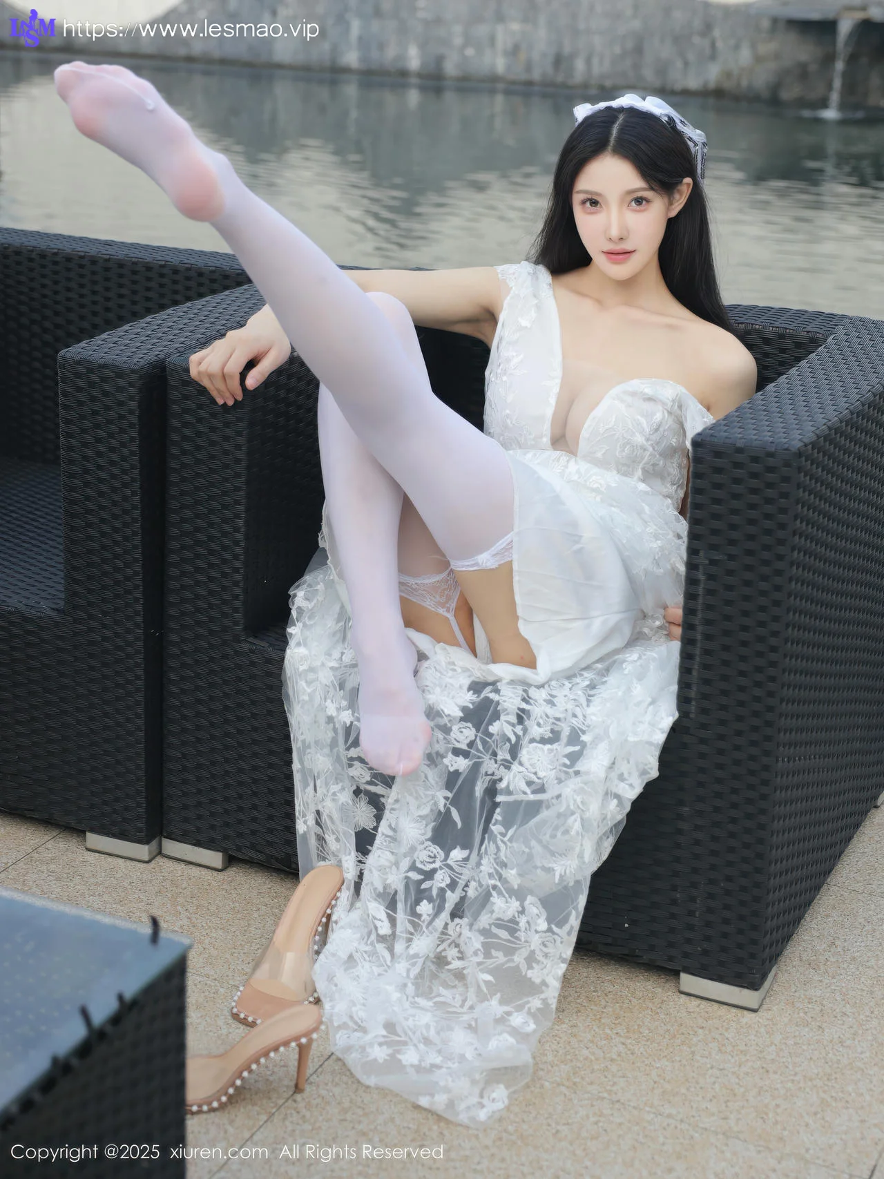 XiuRen 秀人 No.10661 梨霜儿 白色婚纱诱人白色丝袜 - 32