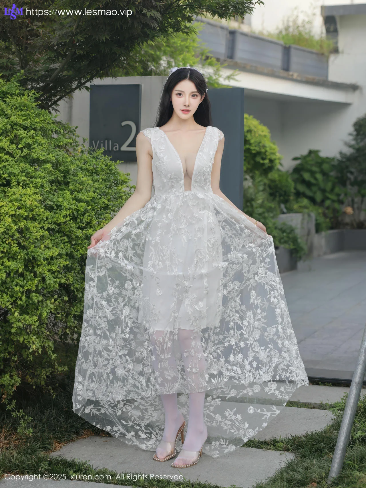 XiuRen 秀人 No.10661 梨霜儿 白色婚纱诱人白色丝袜 - 34
