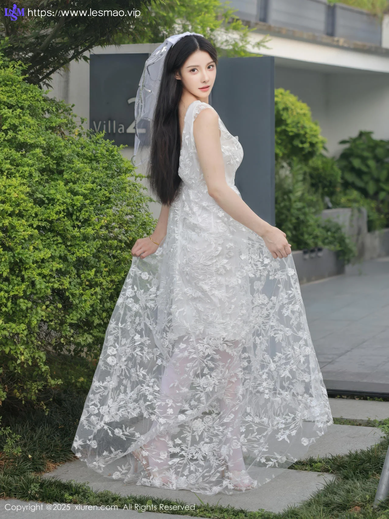 XiuRen 秀人 No.10661 梨霜儿 白色婚纱诱人白色丝袜 - 37