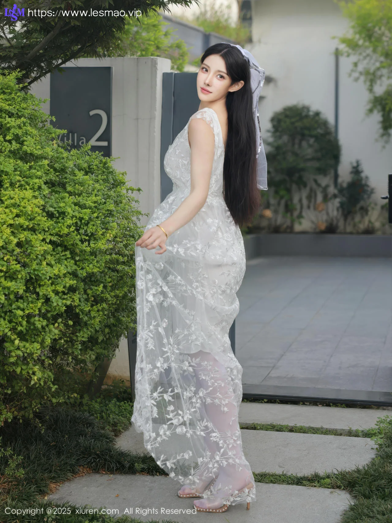 XiuRen 秀人 No.10661 梨霜儿 白色婚纱诱人白色丝袜 - 38