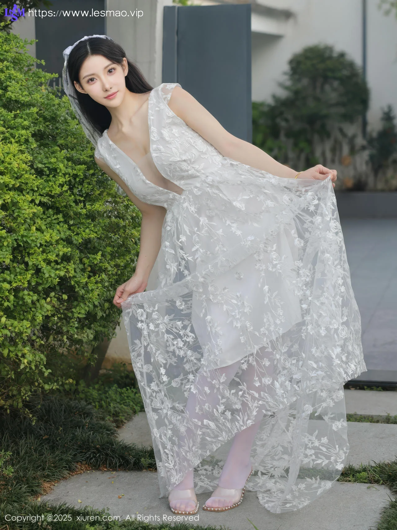 XiuRen 秀人 No.10661 梨霜儿 白色婚纱诱人白色丝袜 - 39