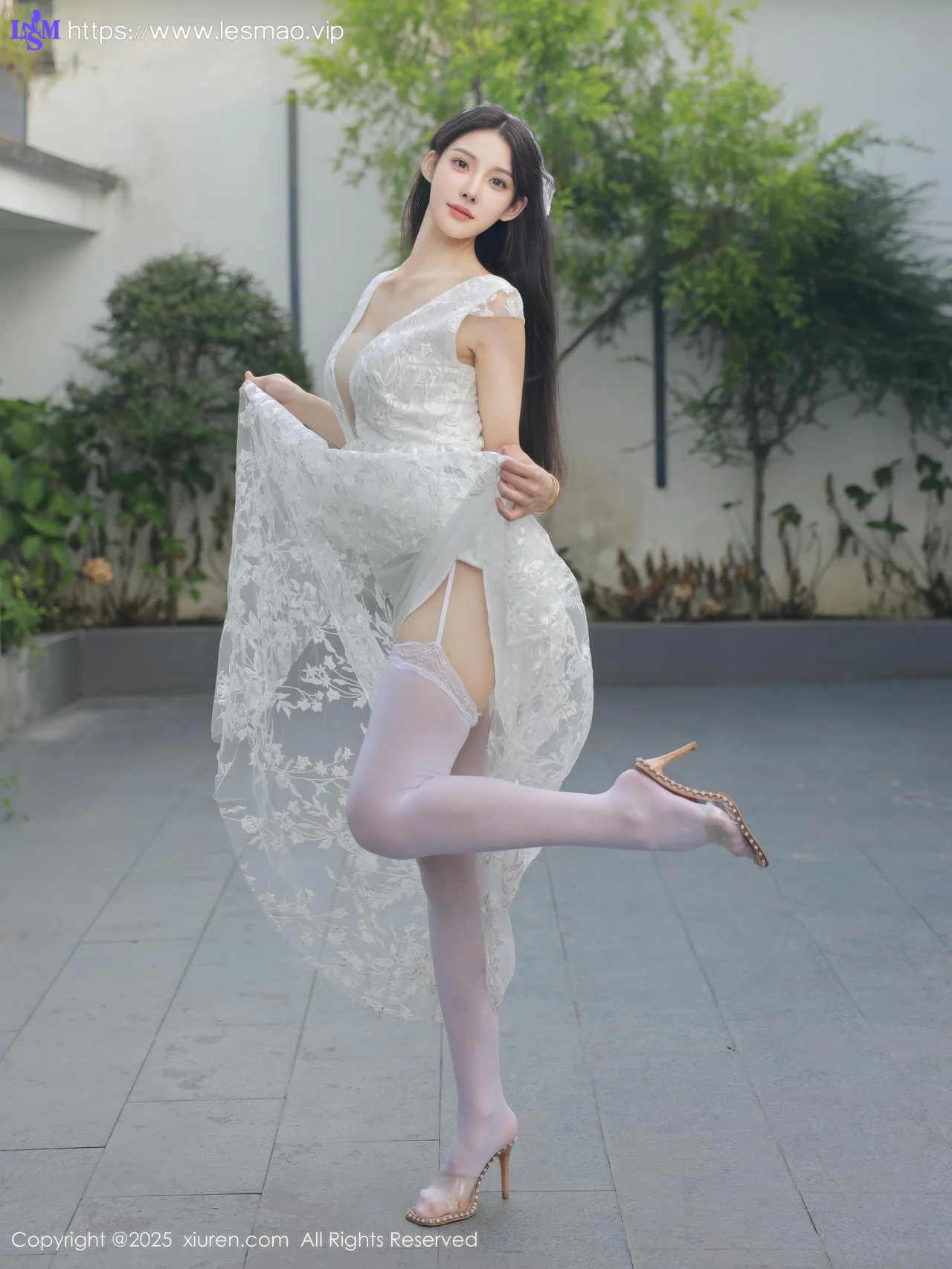 XiuRen 秀人 No.10661 梨霜儿 白色婚纱诱人白色丝袜 - 41