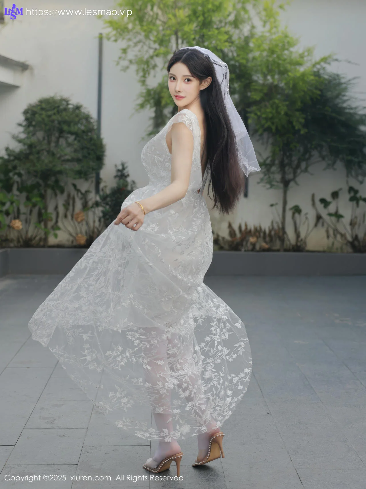 XiuRen 秀人 No.10661 梨霜儿 白色婚纱诱人白色丝袜 - 42