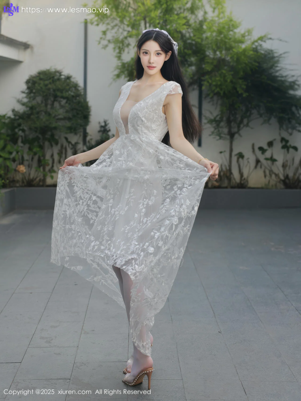 XiuRen 秀人 No.10661 梨霜儿 白色婚纱诱人白色丝袜 - 43