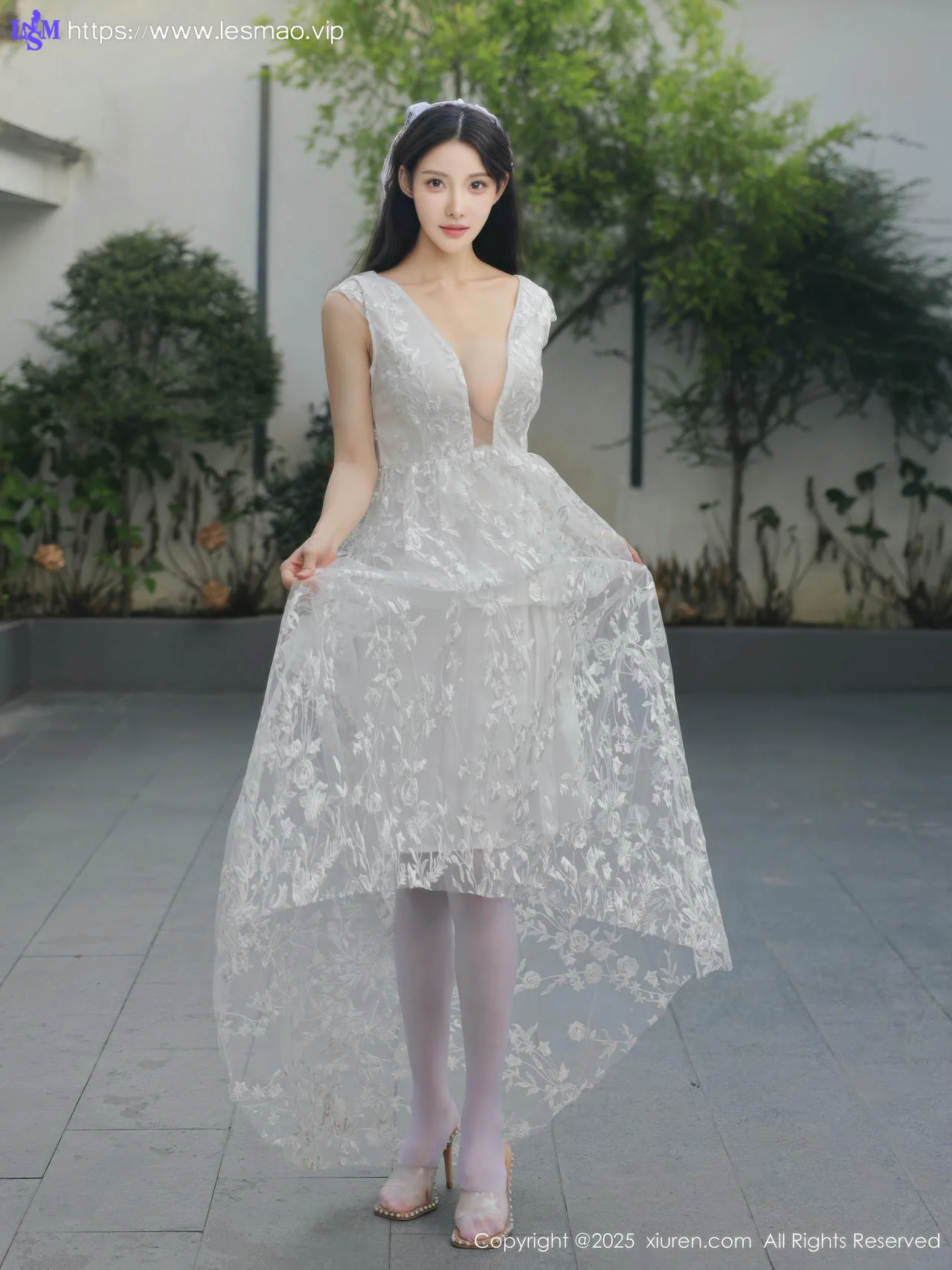 XiuRen 秀人 No.10661 梨霜儿 白色婚纱诱人白色丝袜 - 44