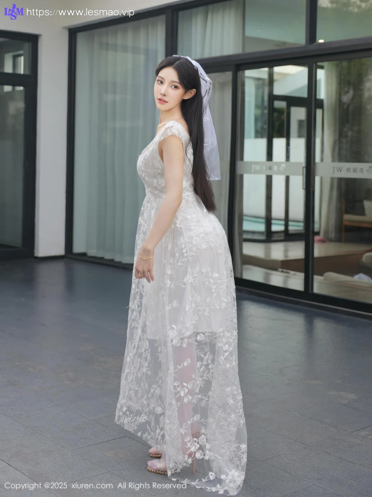 XiuRen 秀人 No.10661 梨霜儿 白色婚纱诱人白色丝袜 - 46