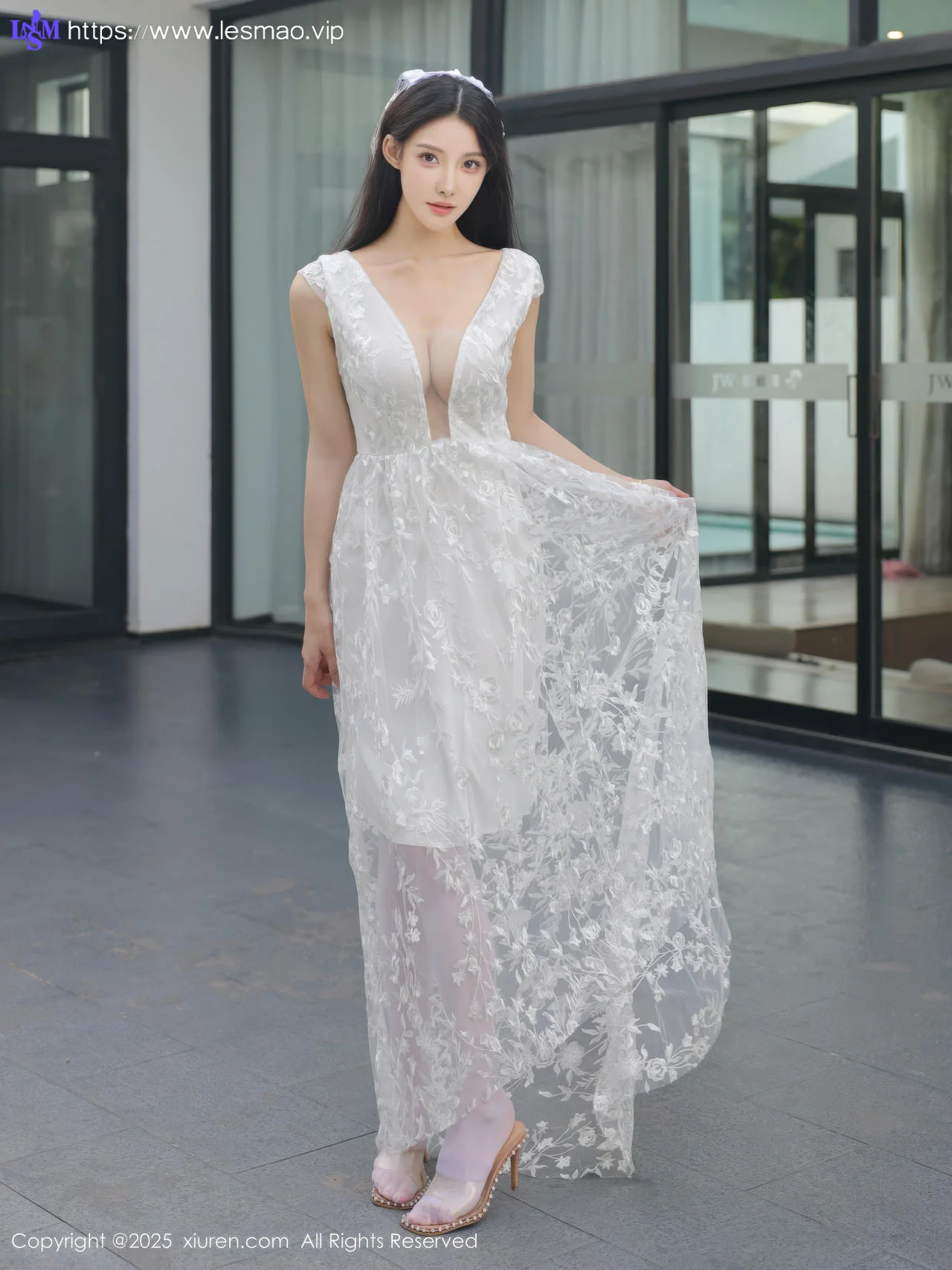 XiuRen 秀人 No.10661 梨霜儿 白色婚纱诱人白色丝袜 - 47