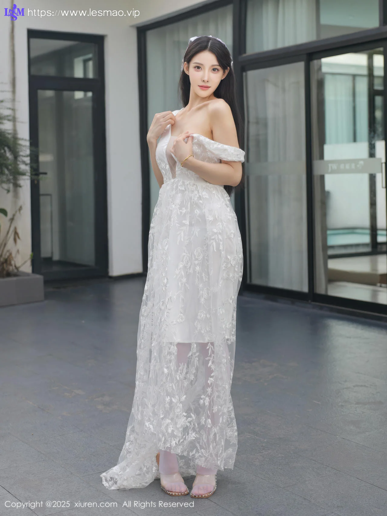 XiuRen 秀人 No.10661 梨霜儿 白色婚纱诱人白色丝袜 - 49