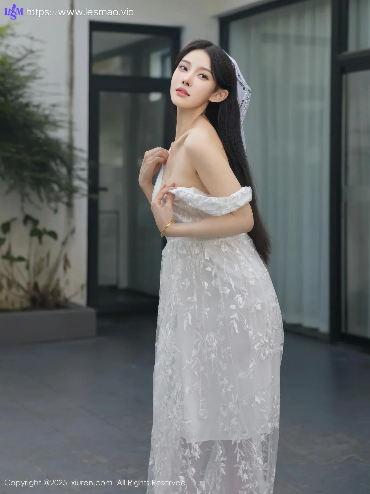 XiuRen 秀人 No.10661 梨霜儿 白色婚纱诱人白色丝袜 - 50