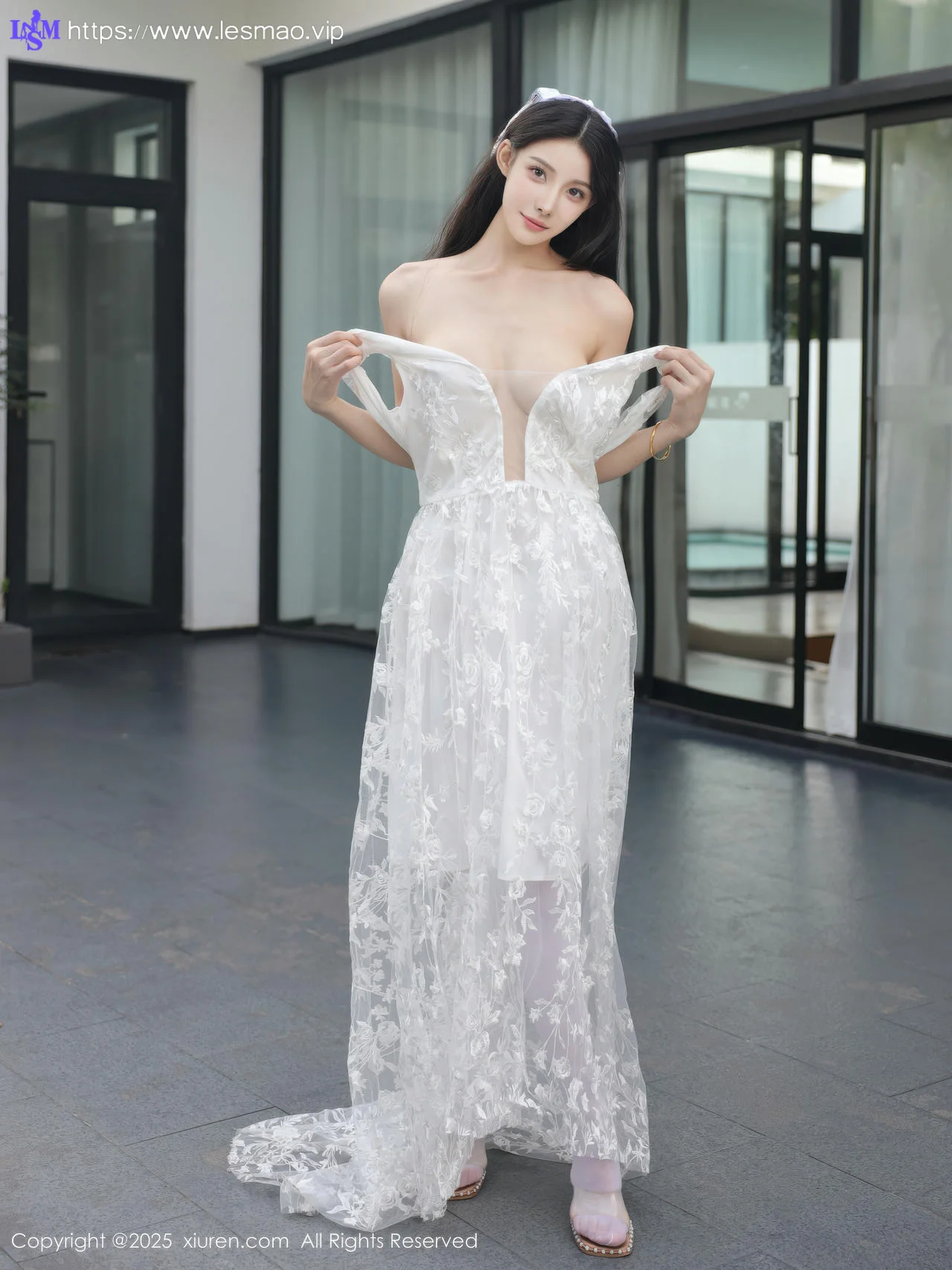 XiuRen 秀人 No.10661 梨霜儿 白色婚纱诱人白色丝袜 - 62