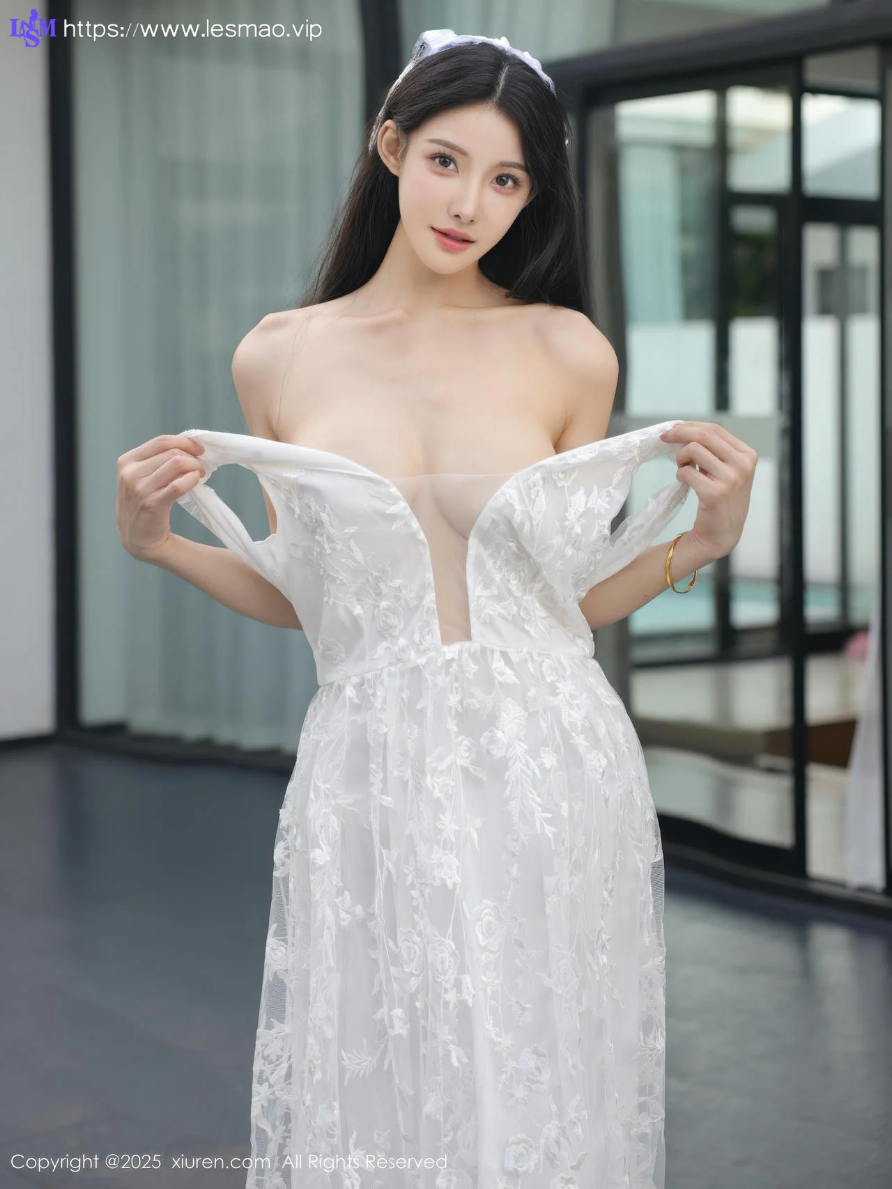 XiuRen 秀人 No.10661 梨霜儿 白色婚纱诱人白色丝袜 - 64