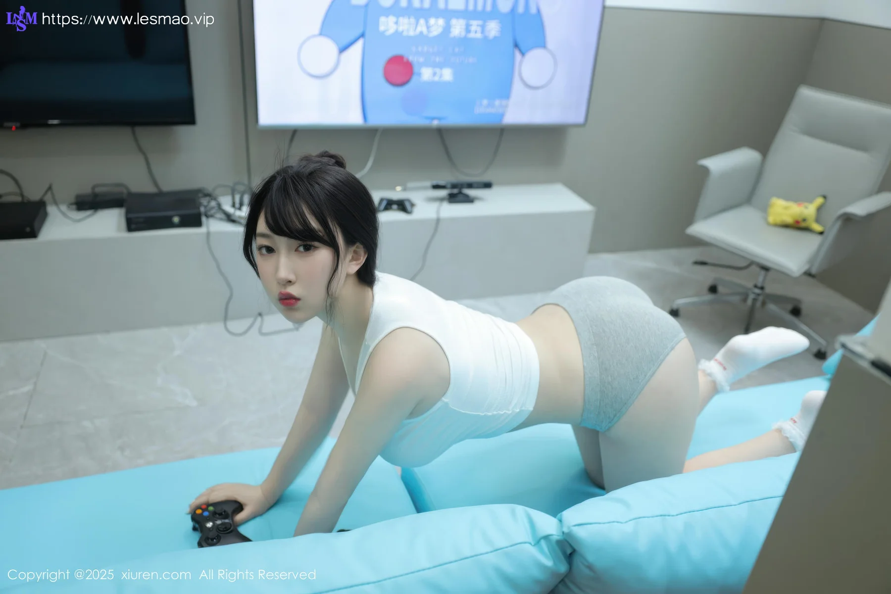 XiuRen 秀人 No.10676 李沁恩lrene 白色T恤居家服 - 19